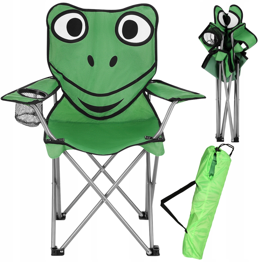 Krzesło Krzesełko Wędkarskie Na Ryby Składane Dziecięce Frog W Pokrowcu