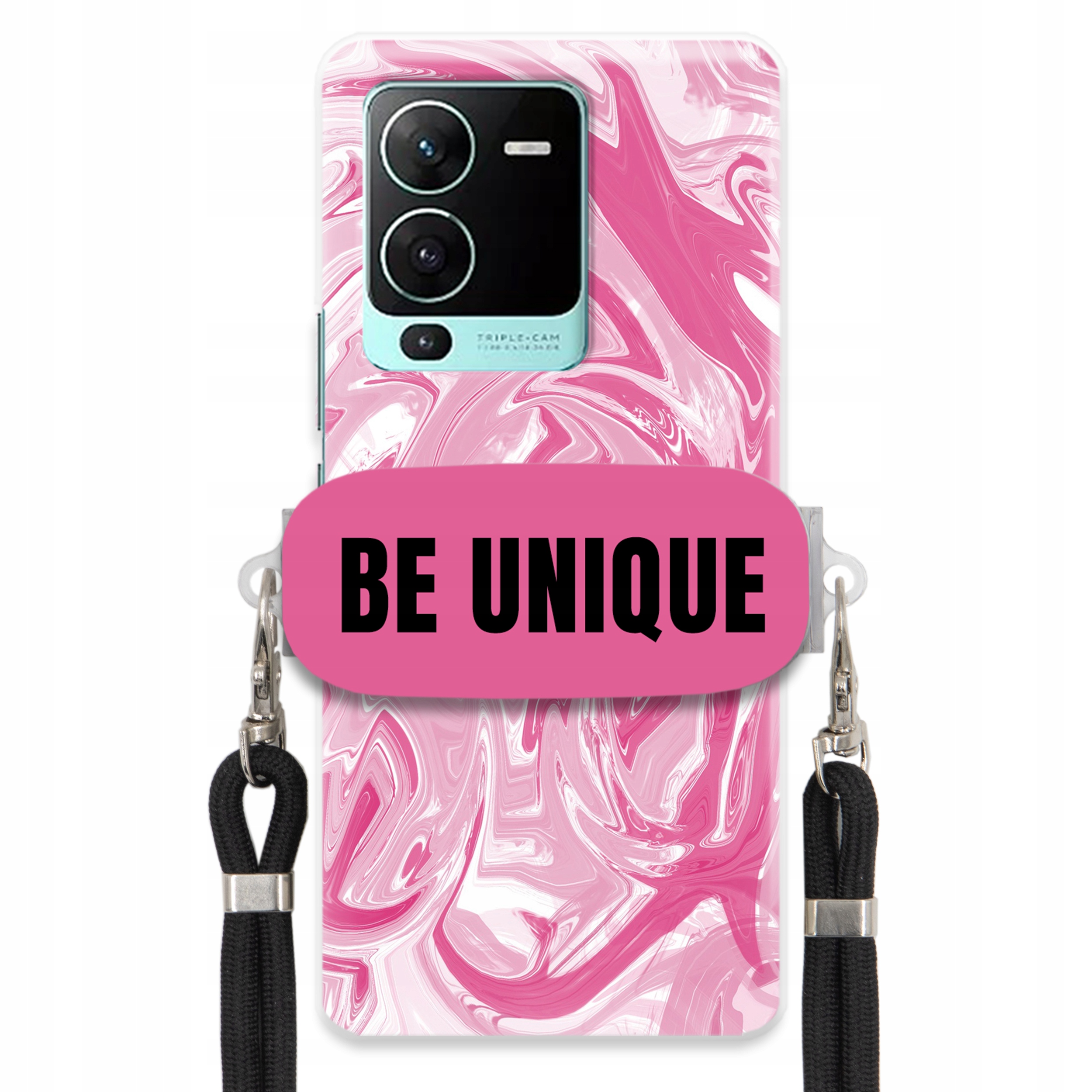 Puzdro pre Vivo S15 Pro 5G Case držiak Šnúrka Čierna Ružová Mramor Unique