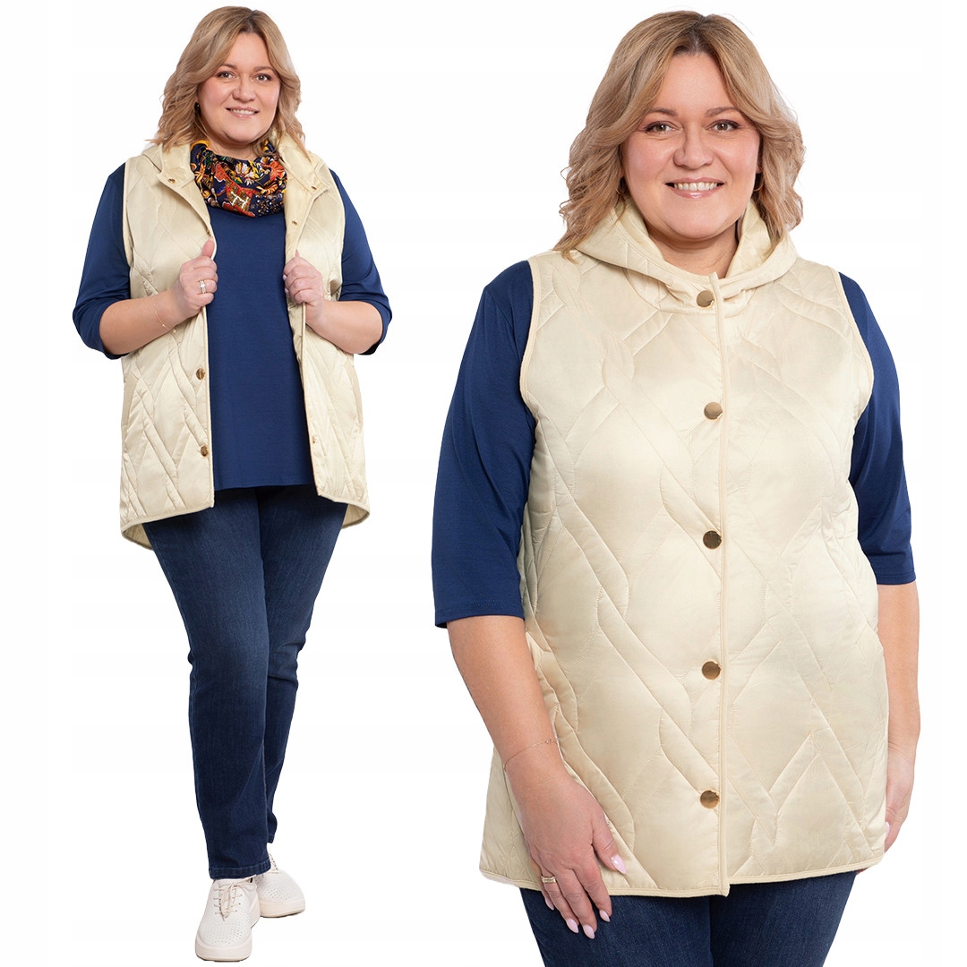 Béžová prošívaná vesta 50