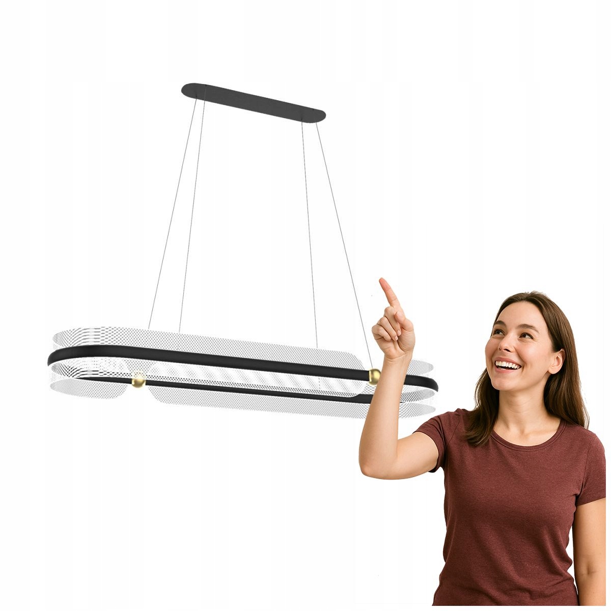 Závěsná Led lampa 56W Sopla PND-63728-56W-3K-BK-GD Italux