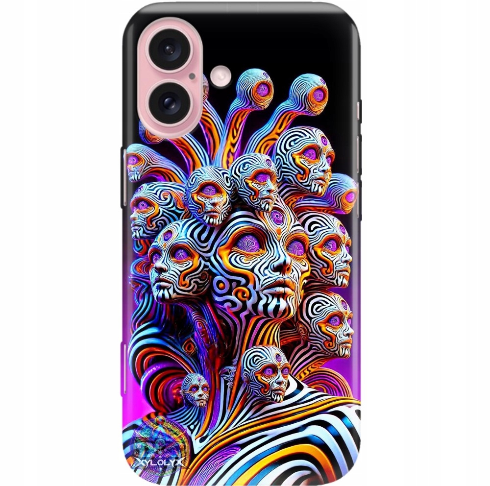Puzdro Pre iPHONE 16 Case Ochranné Puzdro Odolné Psychodelic MIX Vzorov