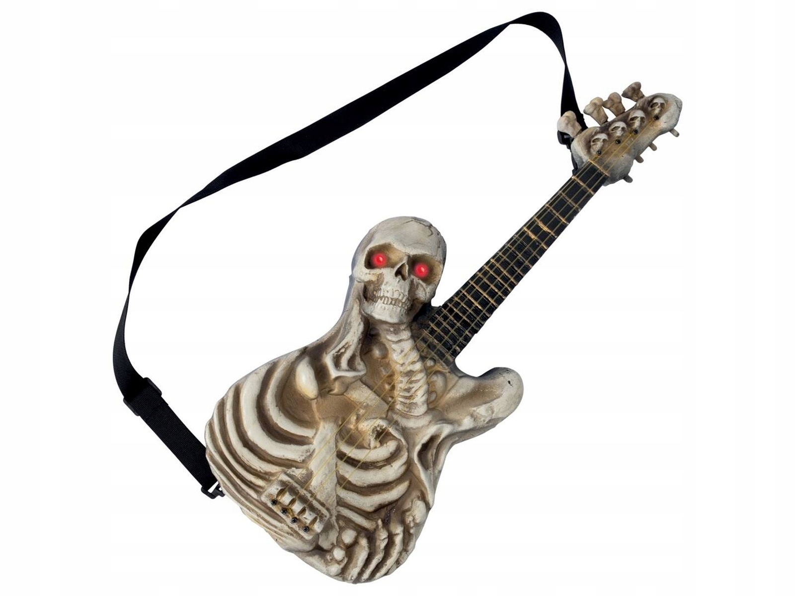 Halloweenska Dekorácia v tvare kostry s gitarou, kostra 55 cm, Halloween, 1 ks