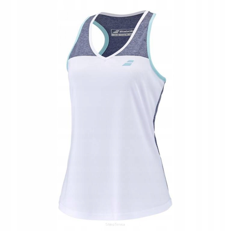 Top Damski Babolat Play Tank biało-niebieski r.XS