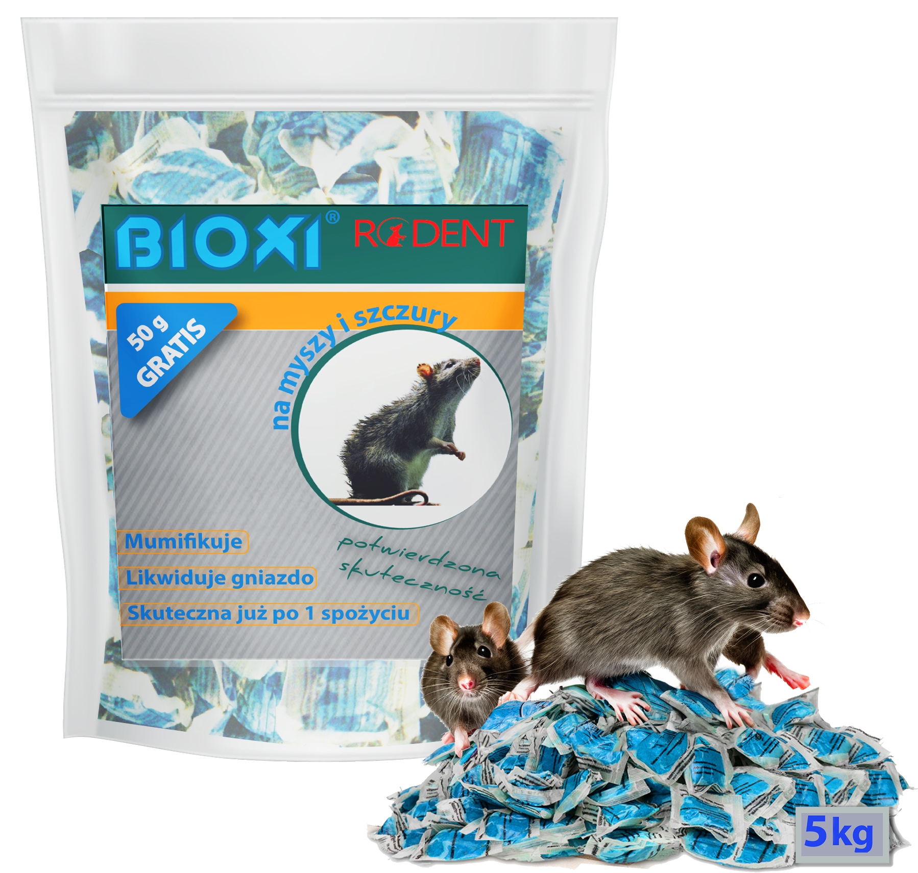 5kg Trutka Brodifakum Na Pasta Myszy Szczury Gryzonie profesjonalna Bioxi
