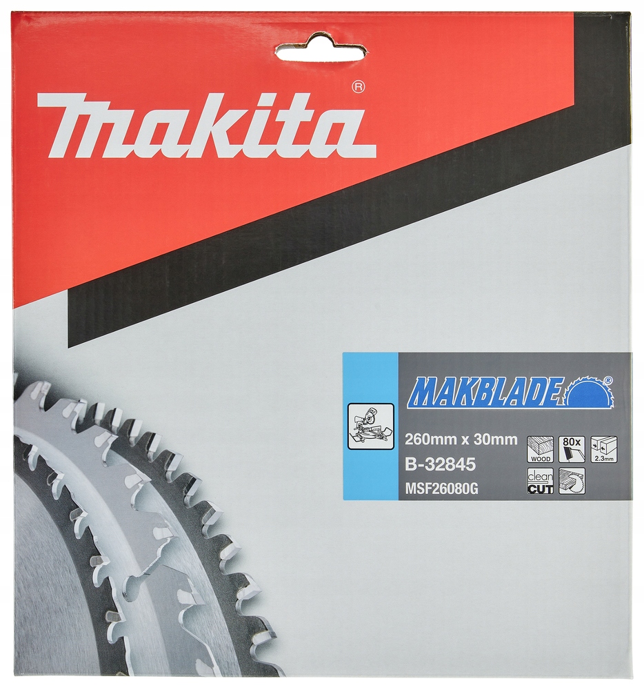 Tarcza pilarska 260 × 30 mm, 80 zębów, Makblade Makita