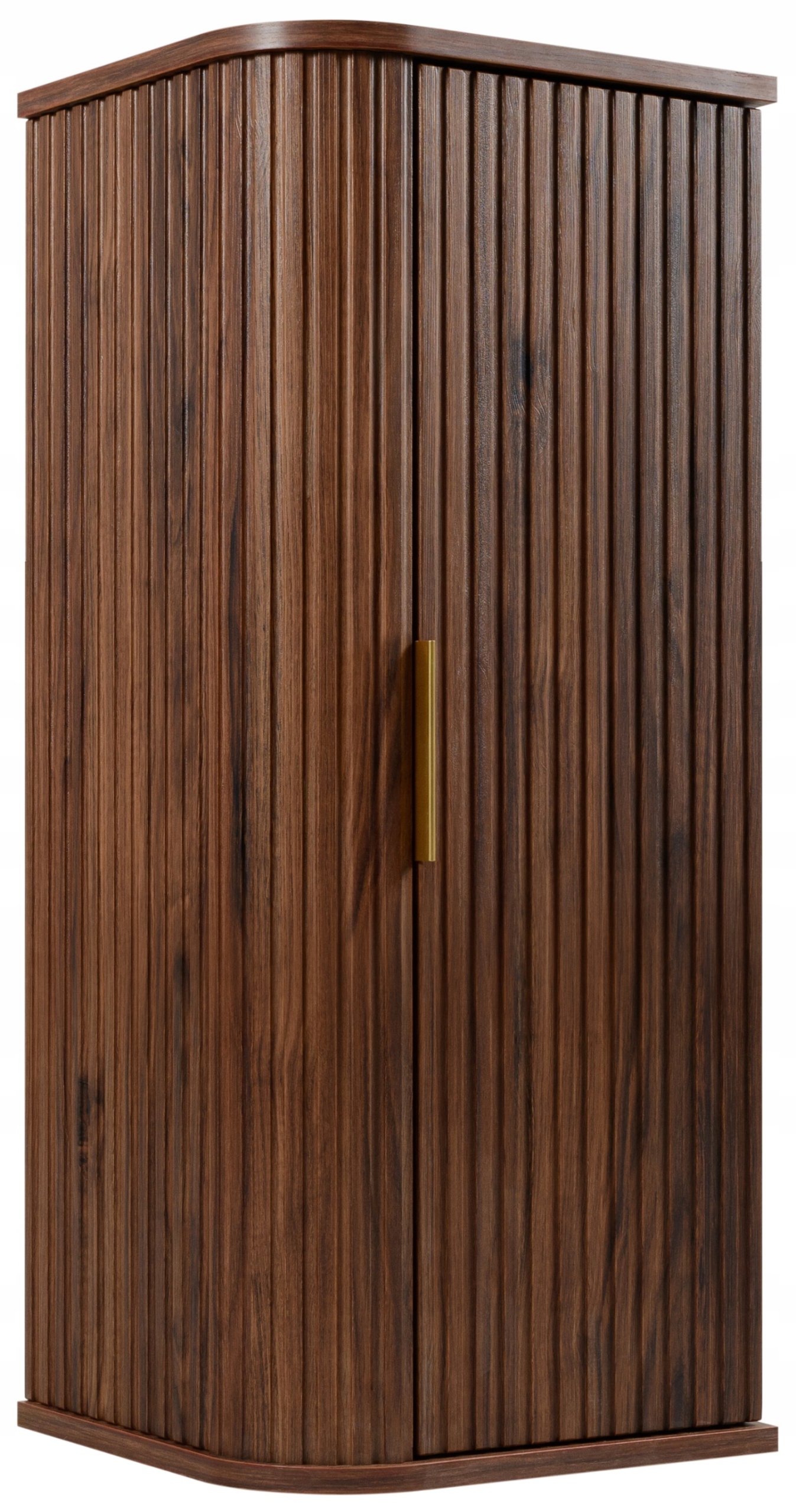 Koupelnová skříňka Závěsný polosloupek 79 cm Rýhovaný Dub Ořech čelní Mdf