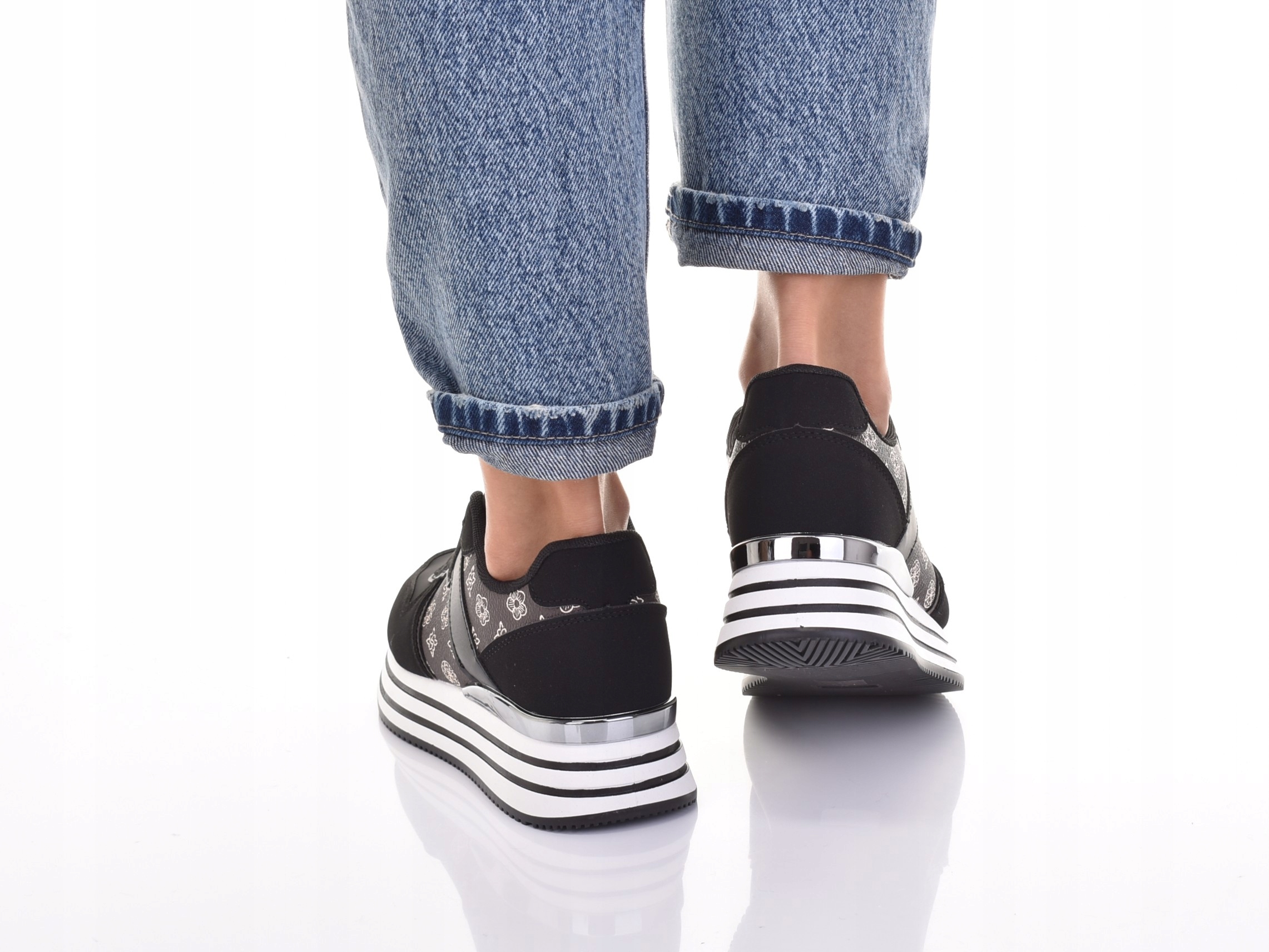 SNEAKERSY DAMSKIE MODNE BUTY SPORTOWE NA PLATFORMIE EKO SKÓRZANE Marka bez marki