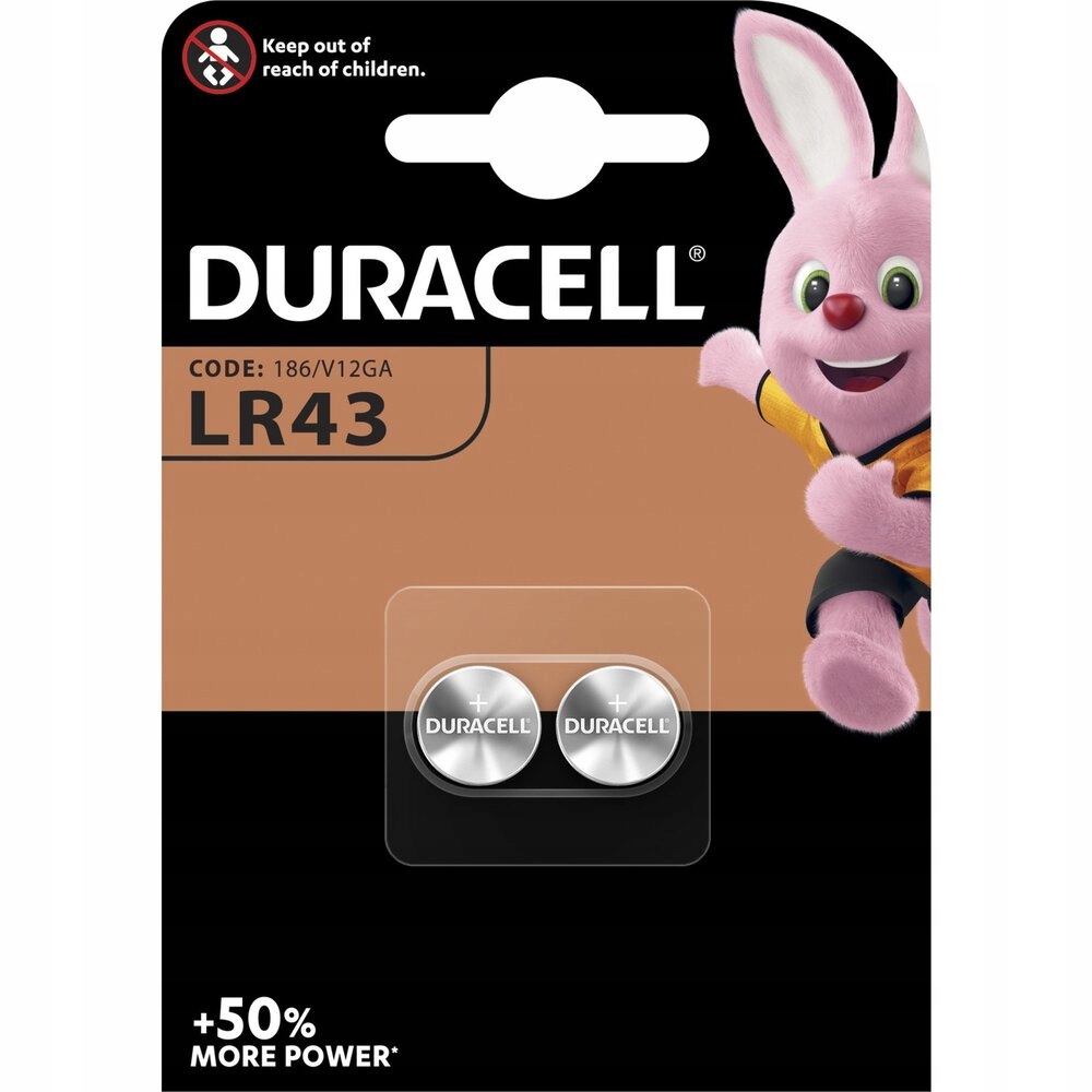 

Baterie Alkaliczne Duracell LR43 V12GA 1,5V 2szt