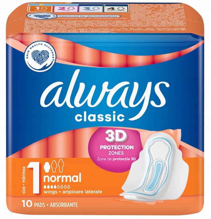 Always Classic Normal Podpaski ze Skrzydeł. 10 szt