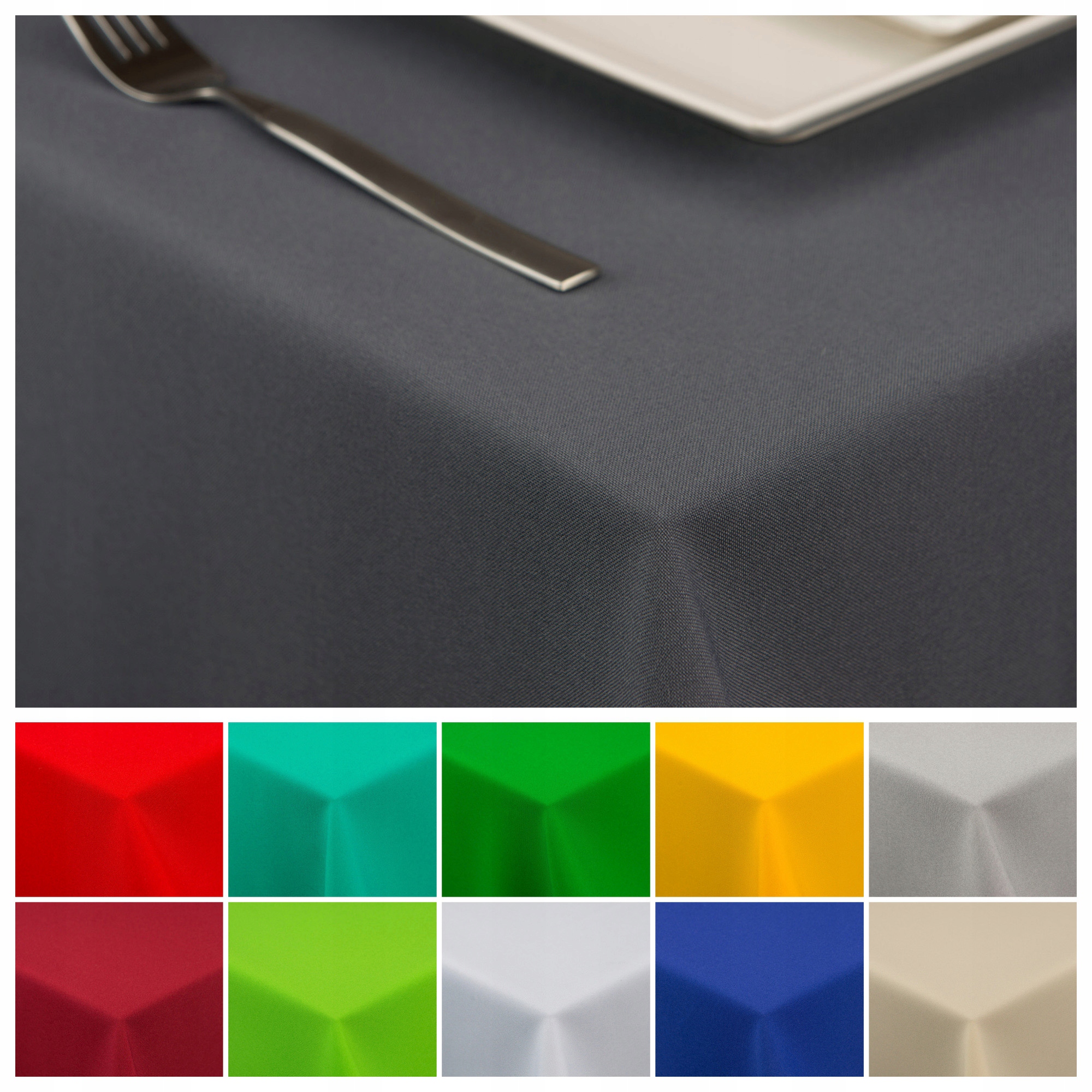 ELEGANCKI GŁADKI PROSTOKĄTNY OBRUS GRAFIT 120x220 Kształt prostokątny