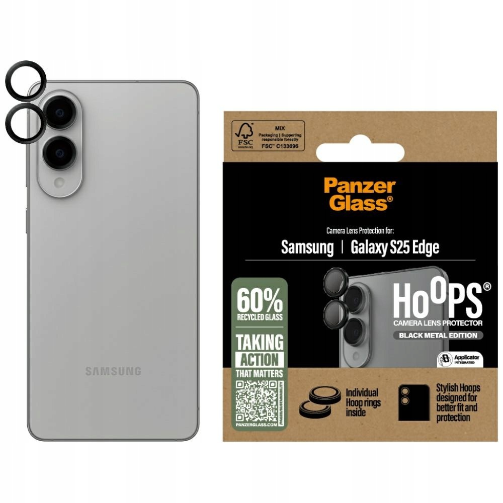 PanzerGlass Hoops Lens Protector do Samsung Galaxy S25 Edge czarny