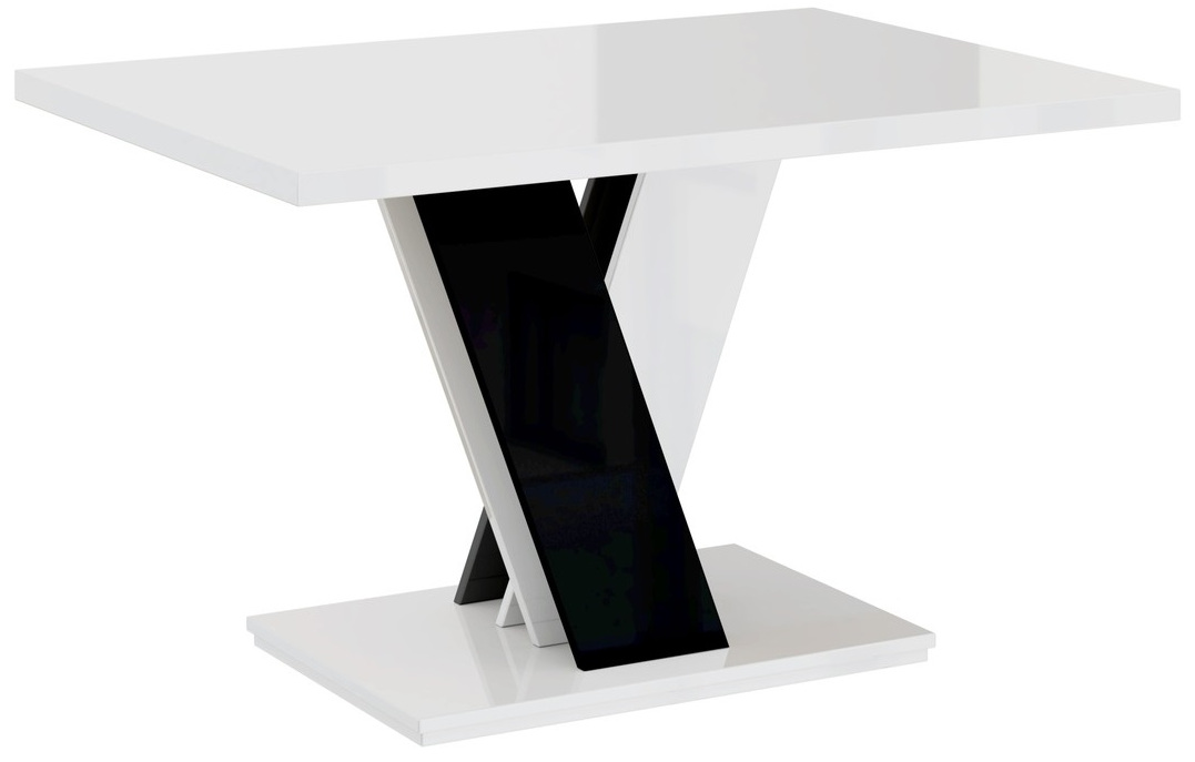 

Ława stolik kawowy biały czarny połysk 100 cm