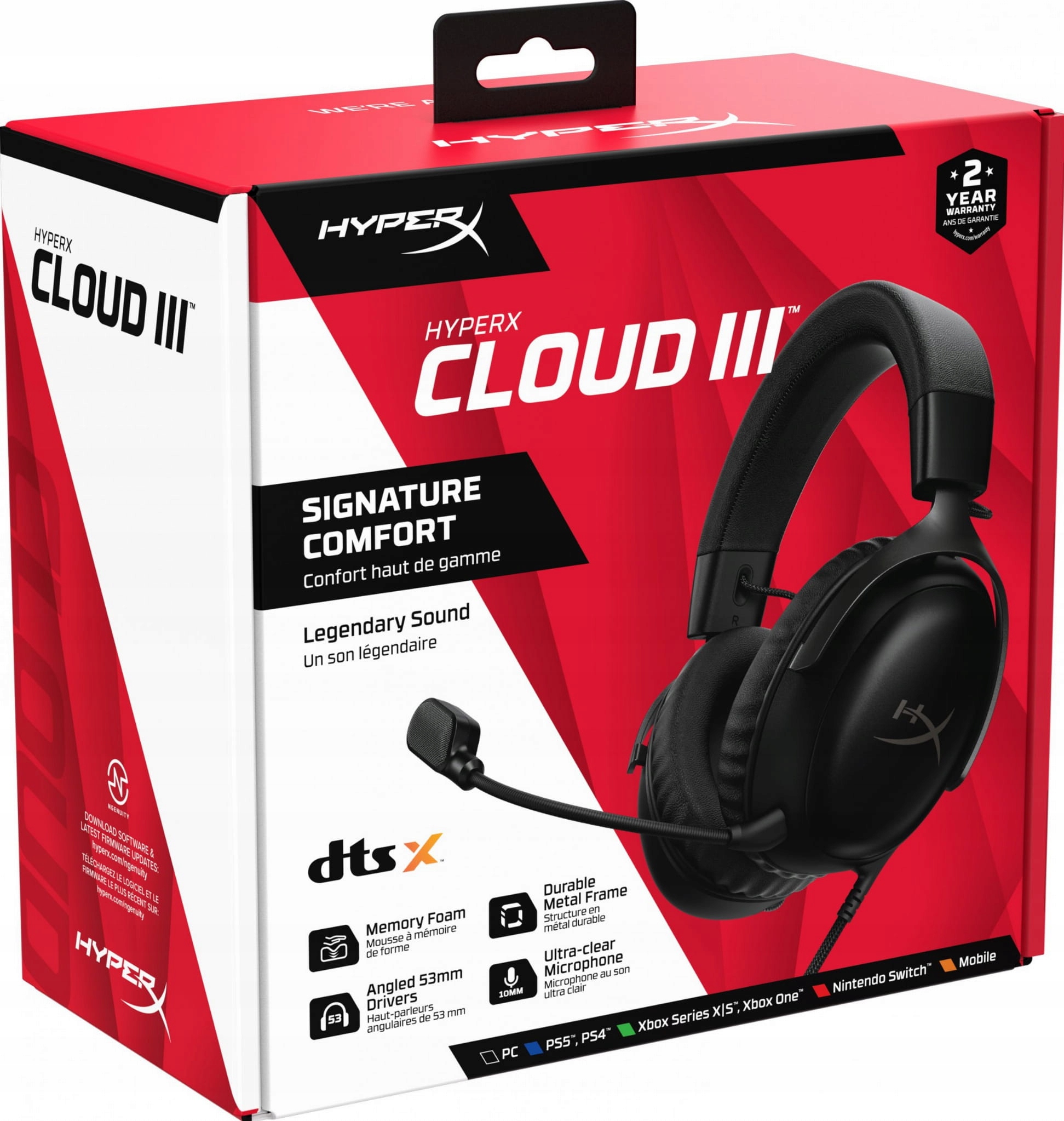 HYPERX Cloud III Zestaw Słuchawkowy Gamingowy PC PS5 Xbox Czarny — miniatura 16