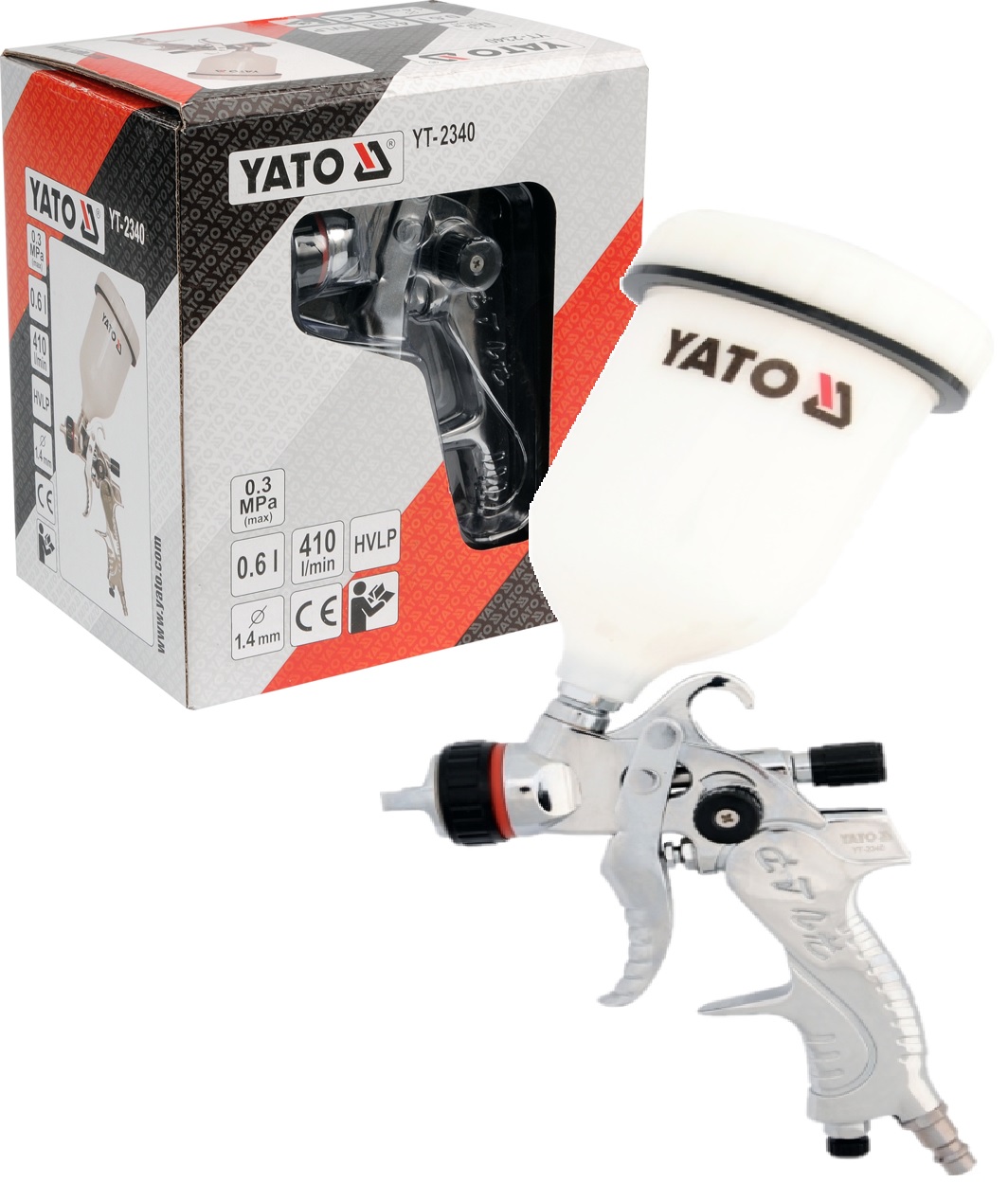 Lakovací Stříkací Pistole Hvlp 600 ml 0,6L 1,4 mm Yato YT-2340