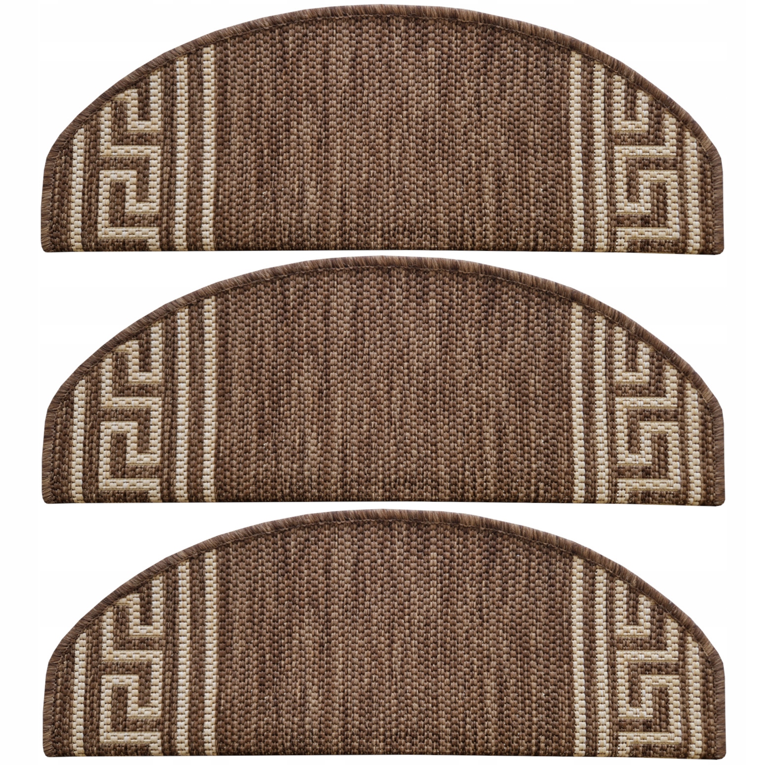 NAKŁADKA NA SCHODY DYWANIKI SZNURKOWE TKANE NA PŁASKO BRĄZOWE STOPKI 64x24