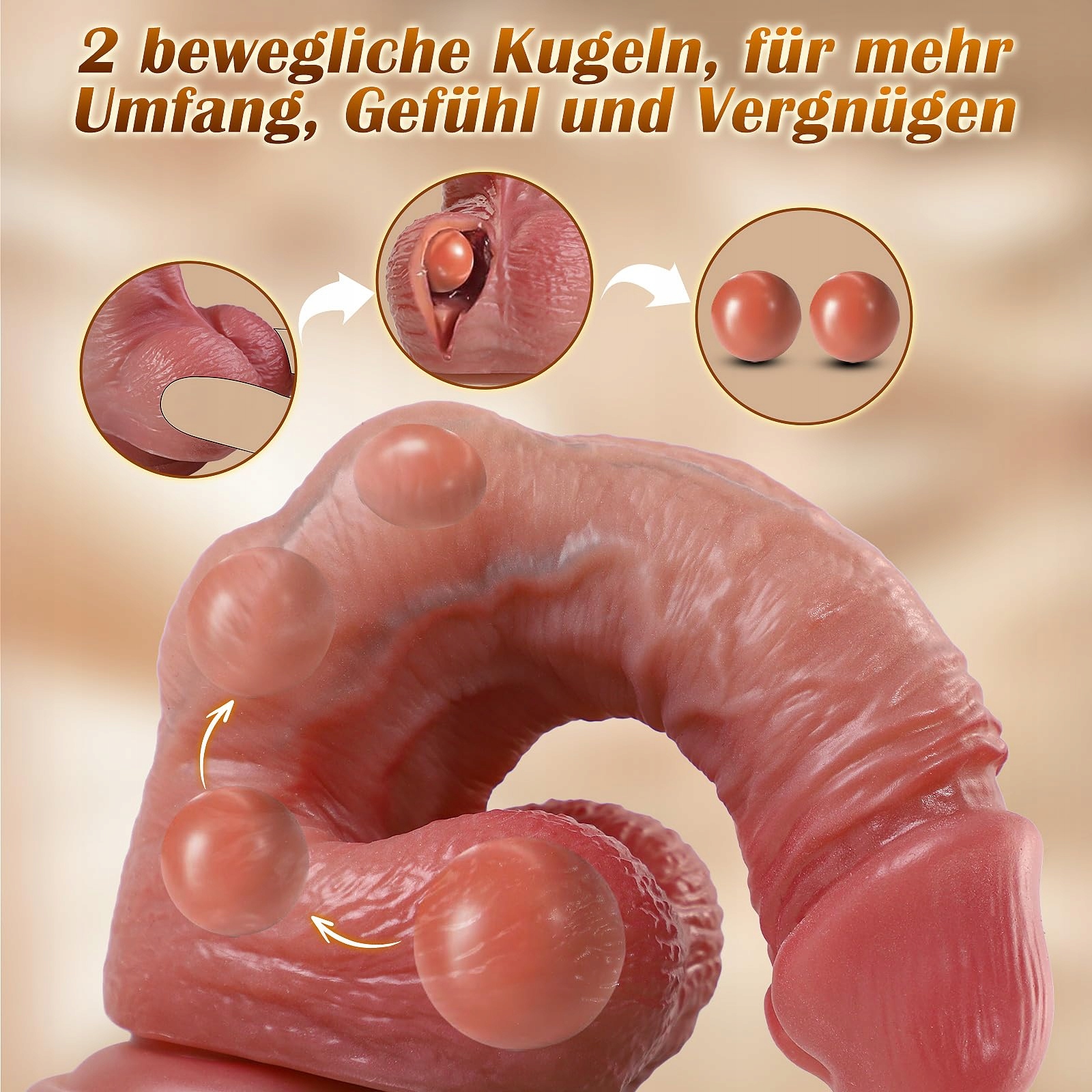 PRONFANS Realistyczny Dildo 22cm Silikonowy Z Mocną Przyssawką Dla Par — miniatura 3