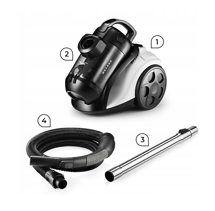 ODKURZACZ CYKLONOWY 4000W BEZWORKOWY TURBOSZCZOTKA FILTR HEPA 15w1 MOZANO Rodzaj odkurzacza bezworkowy