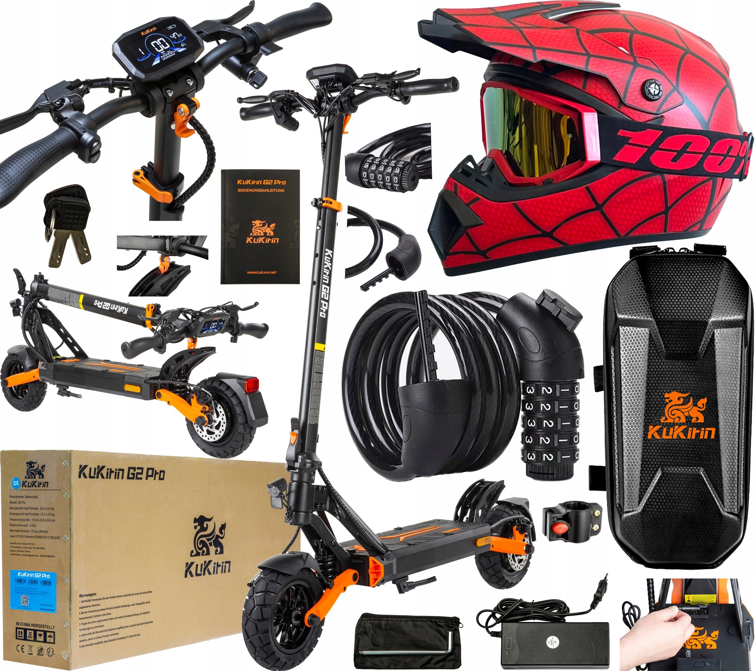 KuKirin G2 Pro-ABE Elektrická koloběžka 500W 20KM/H 15.6Ah 65KM +3 Dárek
