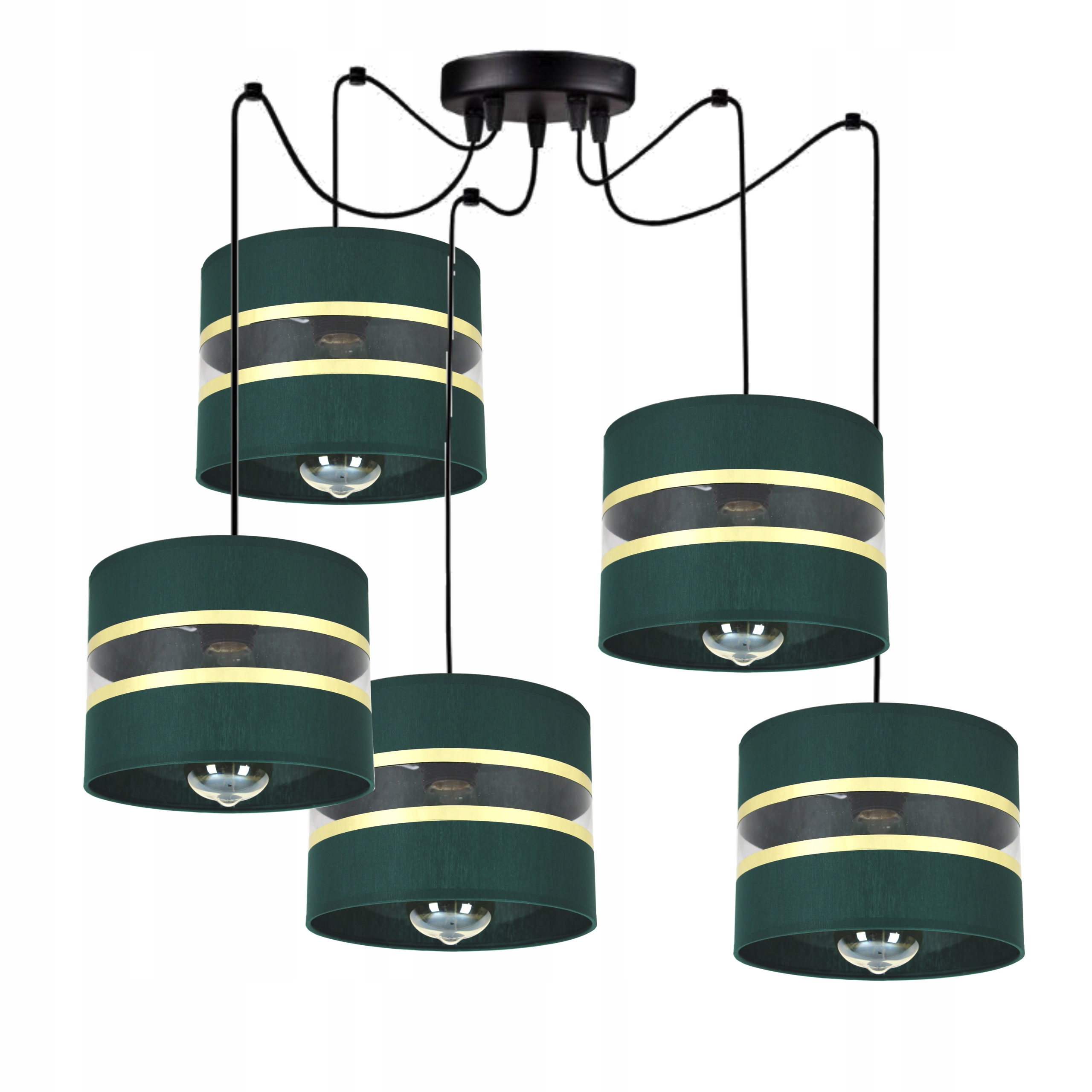 

Lampa Pająk Wisząca Edison Spider Zielony + Złoto