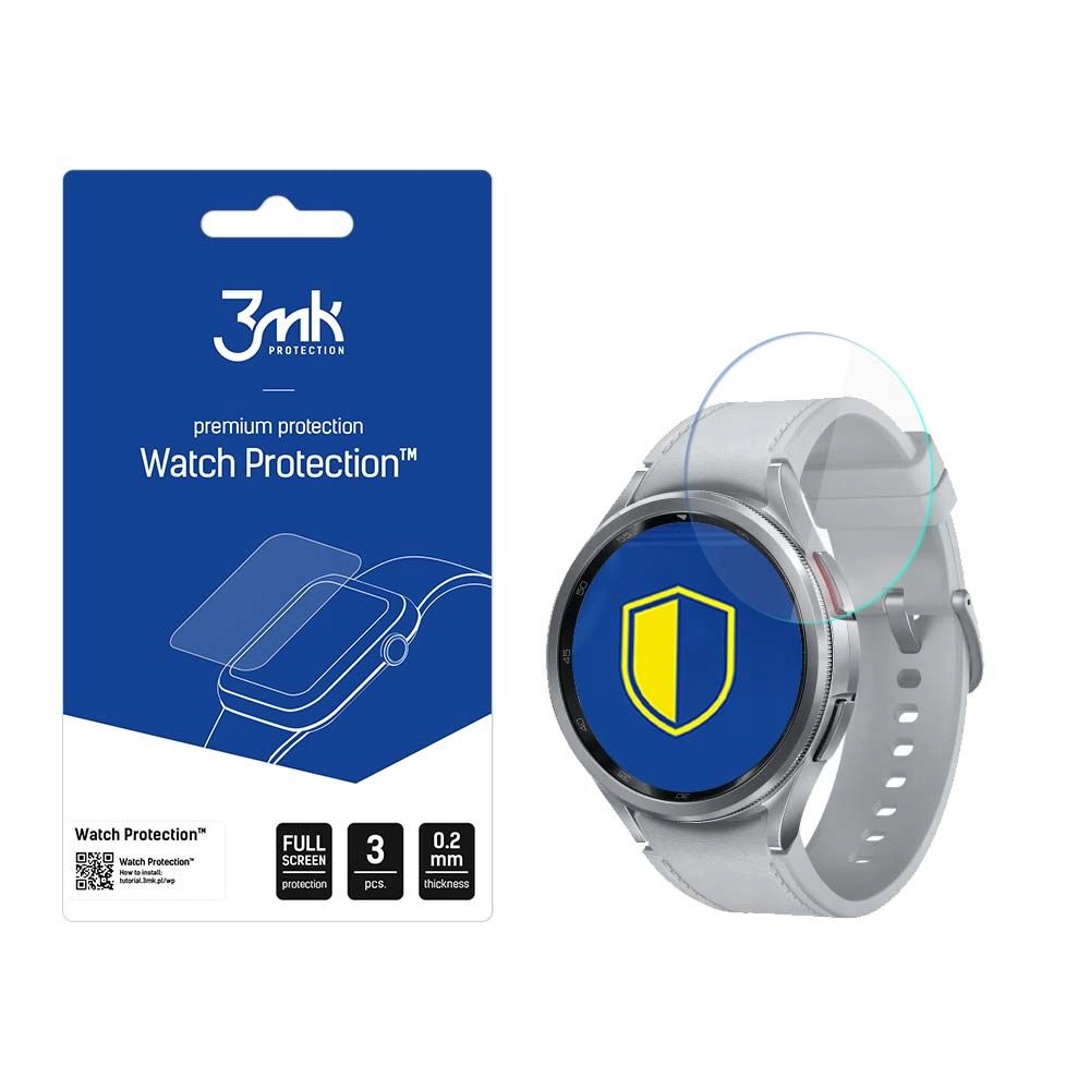 3 szt. Szkło hybrydowe 3mk na ekran do Samsung Galaxy Watch 6 Classic 43mm