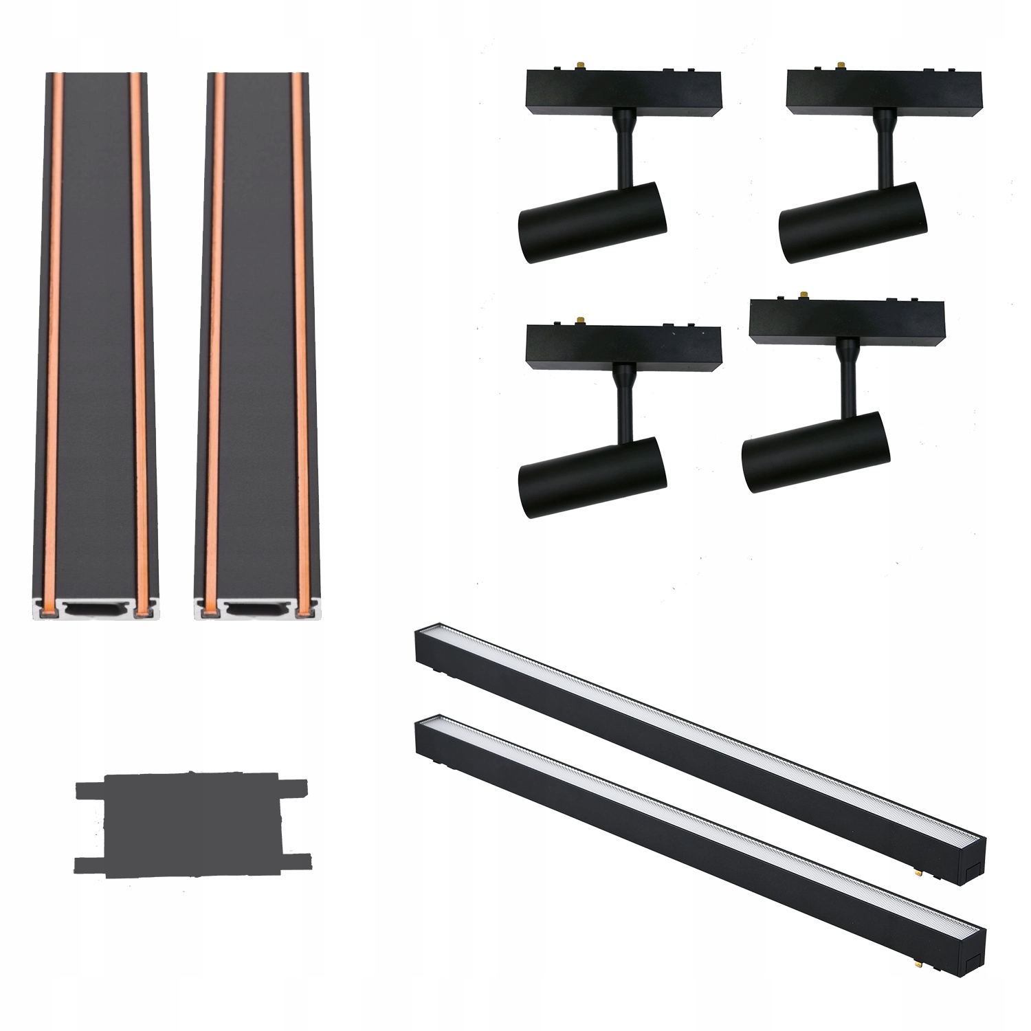 Oświetlenie szynowe magnetyczne 2x Szyna 1m+ 2x20W 4x7W reflektor złączka