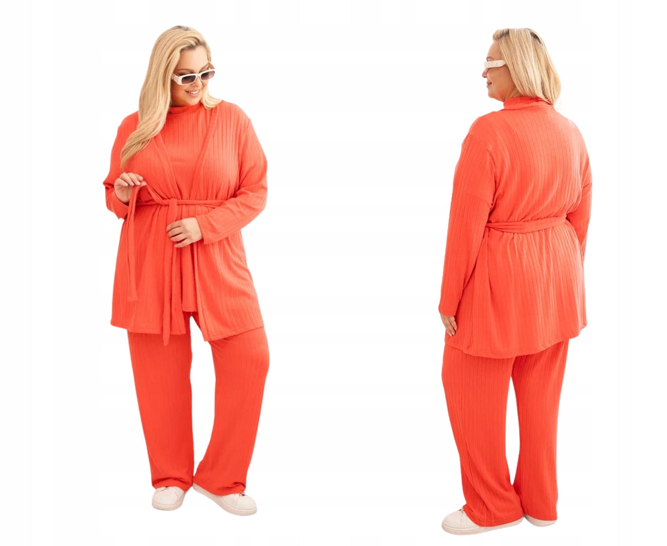 Dámský komplet Plus Size 3-dílný malinový