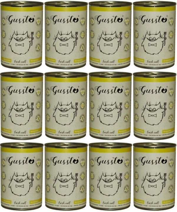Gussto Fresh Calf cielęcina 12x 400g Monobiałkowa kocia karma premium