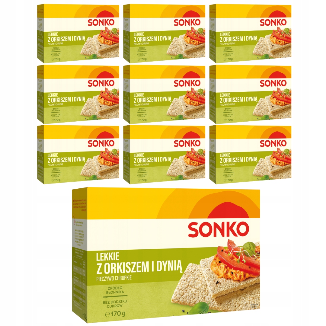 Levně Sonko Lehké Trvanlivé pečivo se špaldou a dýní 170 g (31 kusů x 10 ks