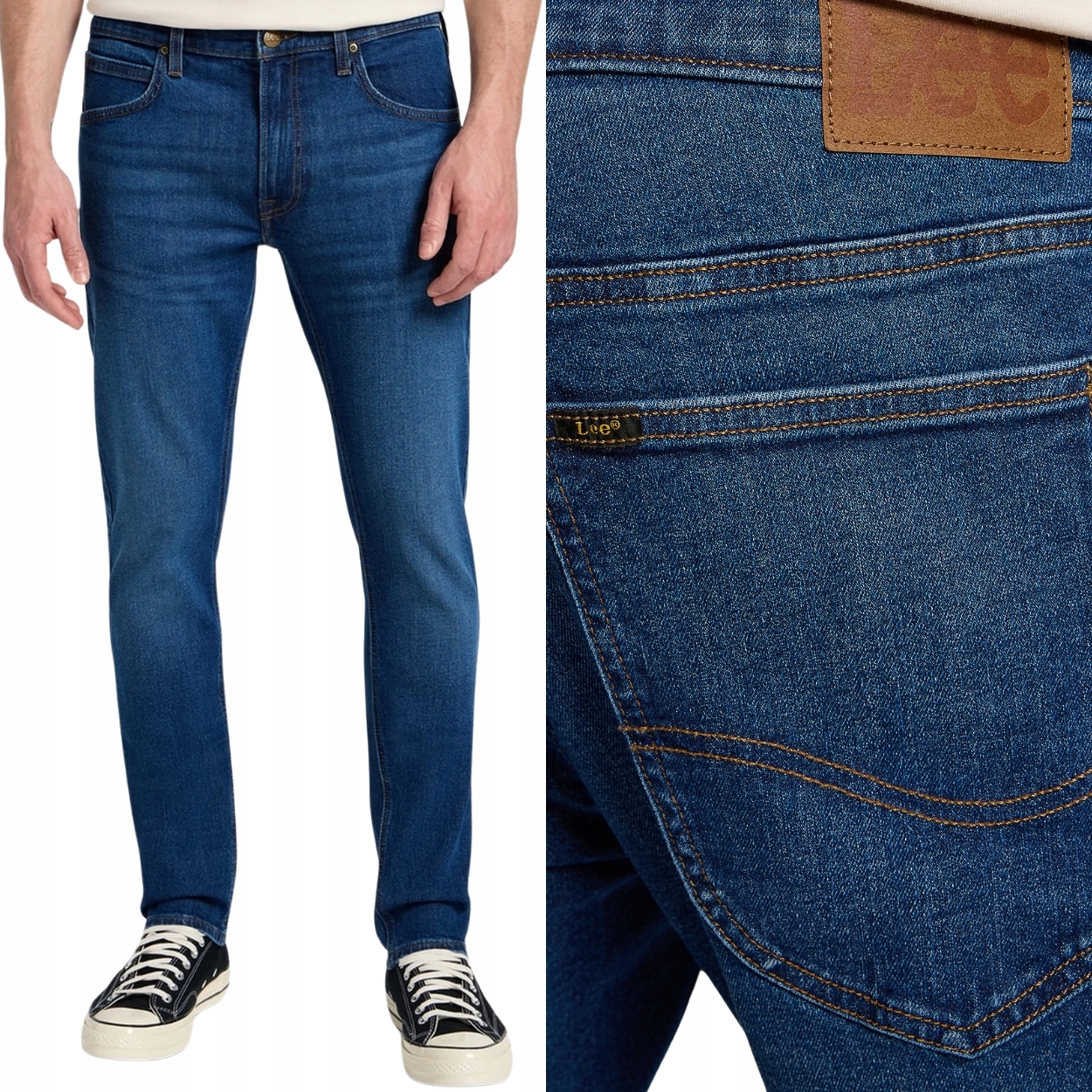 Lee Luke slim Blooming Džins silně zúžené tmavé džínové kalhoty W36 L34