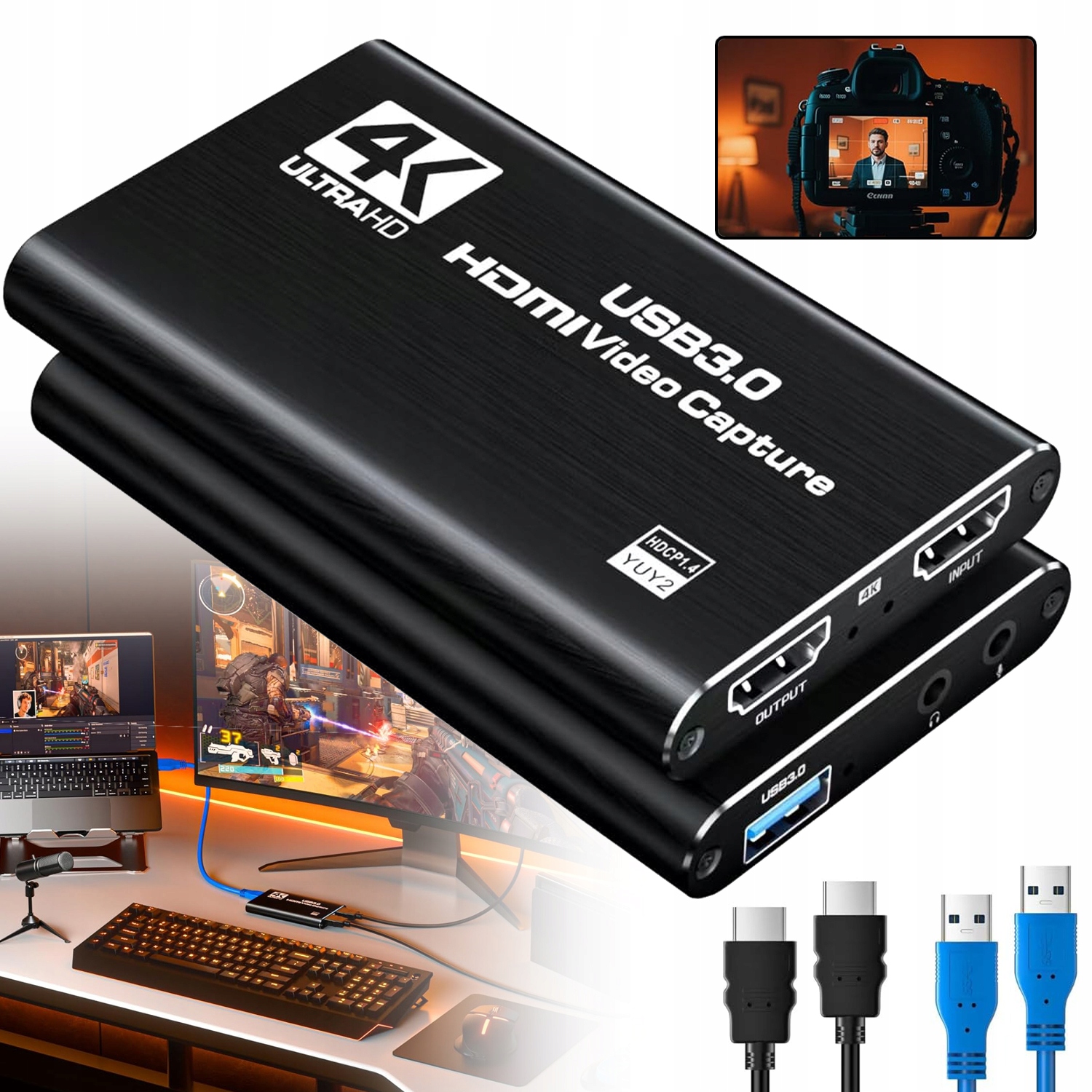 Nagrywarka Obrazu Grabber USB Streaming PC HDMI HD