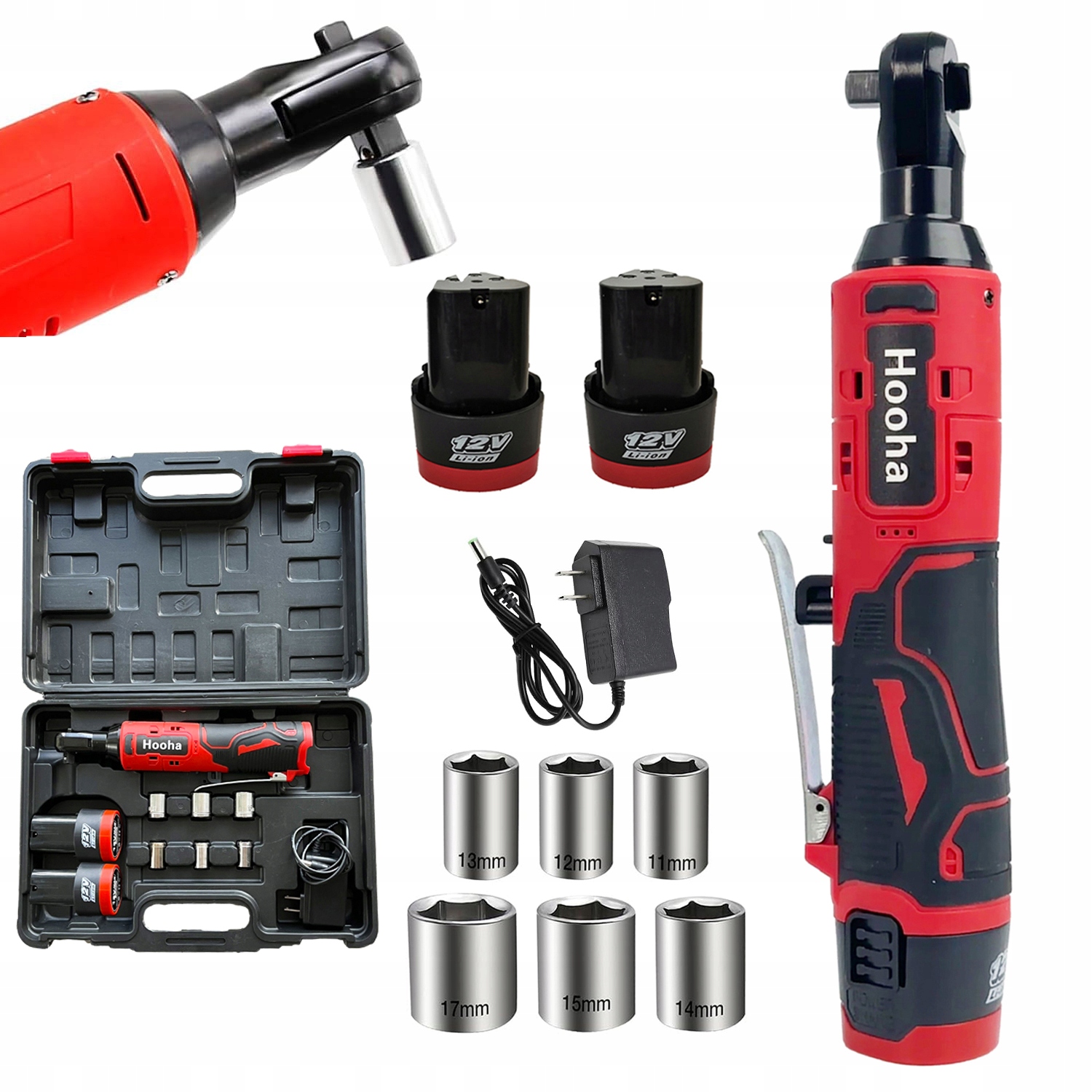 GRZECHOTKA AKUMULATOROWA 3/8" KLUCZ UDAROWY DO KÓŁ 12V 65Nm Z 6XNASADEK