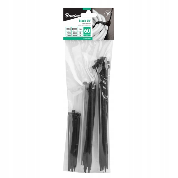 

Taśmy kablowe 2,5x100/3,6x150/3,6x200mm Uv Black 6