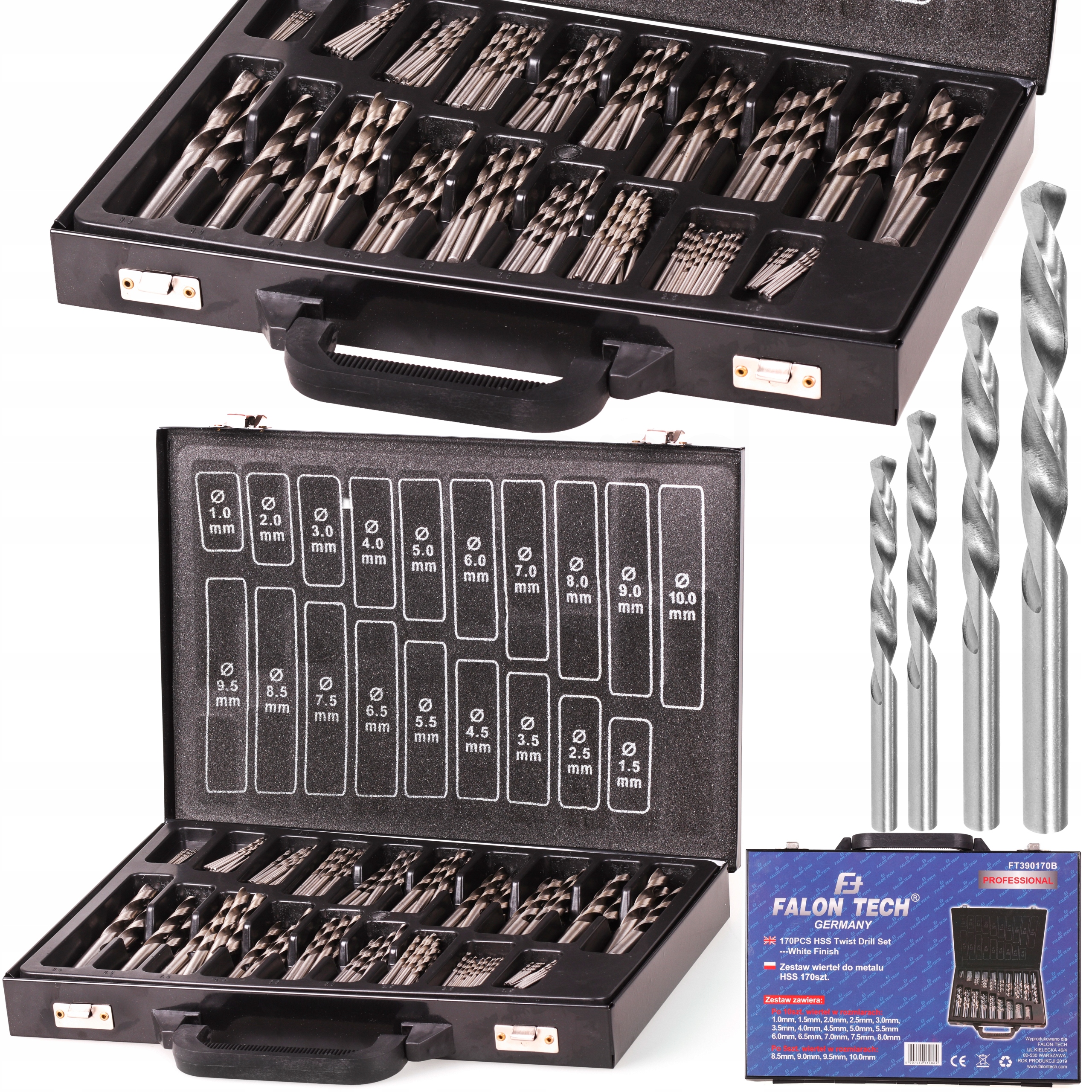 Wiertła Wiertło Do Metalu Hss Zestaw Wierteł 170el