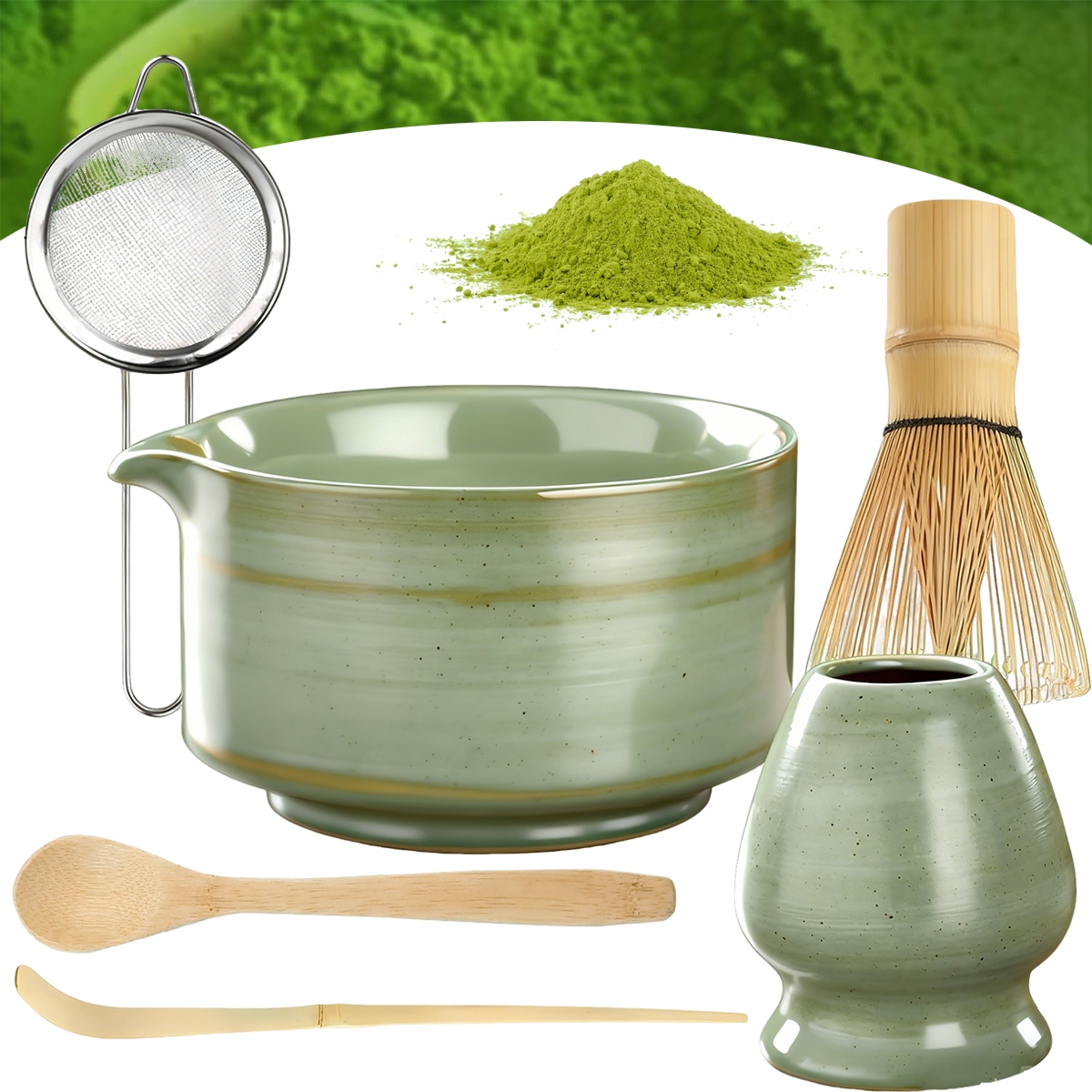 6 X Ruční Sada Pro Matcha Obřad, Tradiční Sada Pro Vaření Matchy