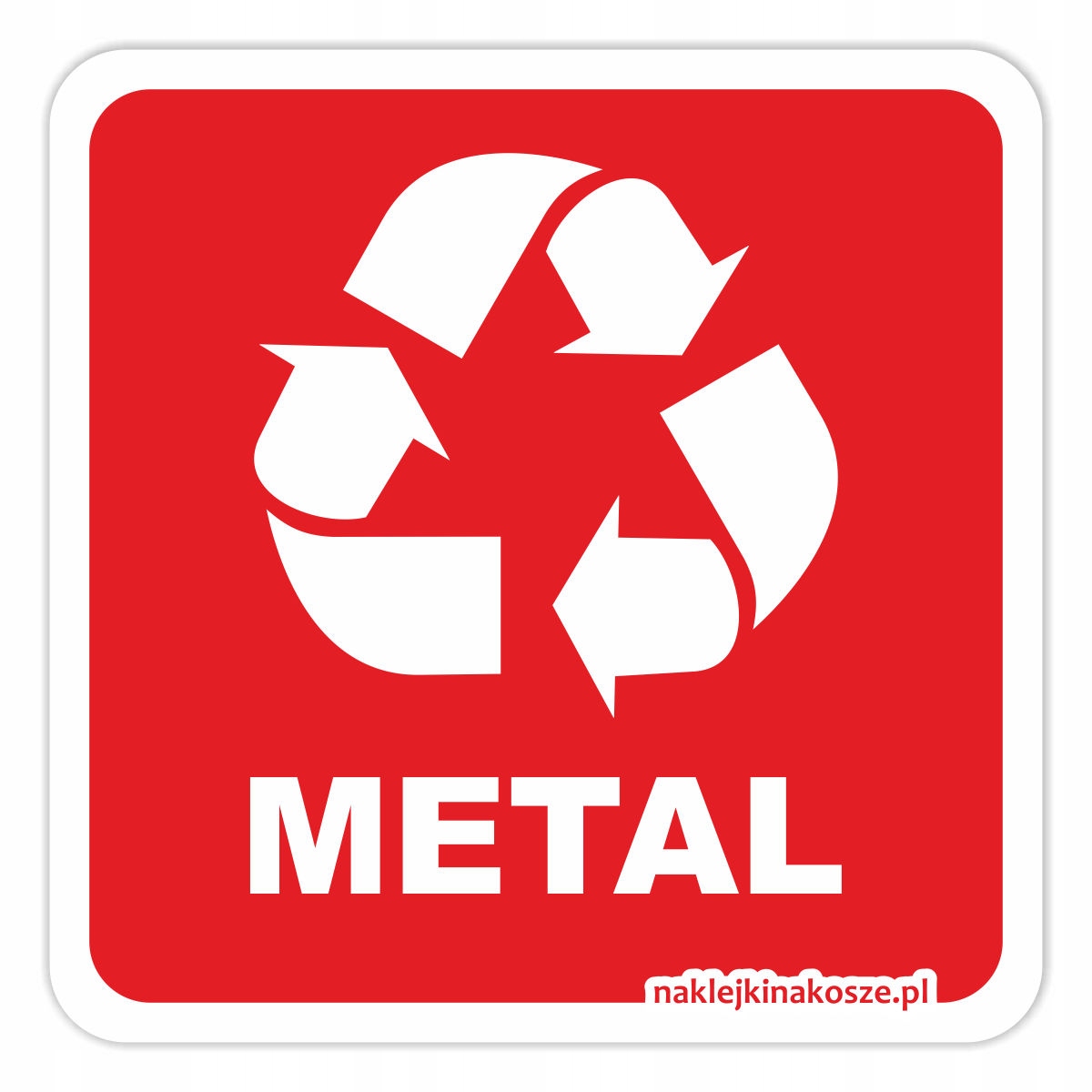 

Naklejka Metal segregacja odpadów na kosz 10 cm