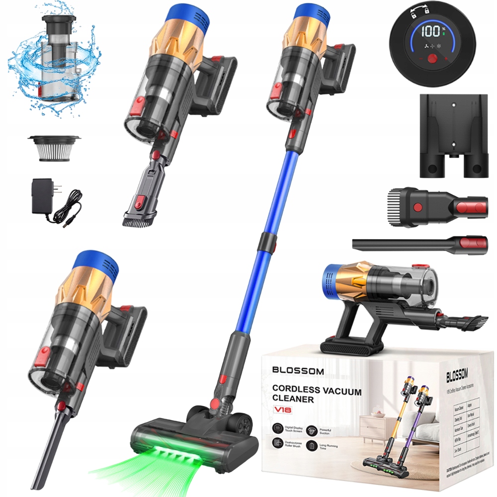 Odkurzacz Bezprzewodowy Pionowy 50000PA 550W Do Domu Samochodu Blossom V18