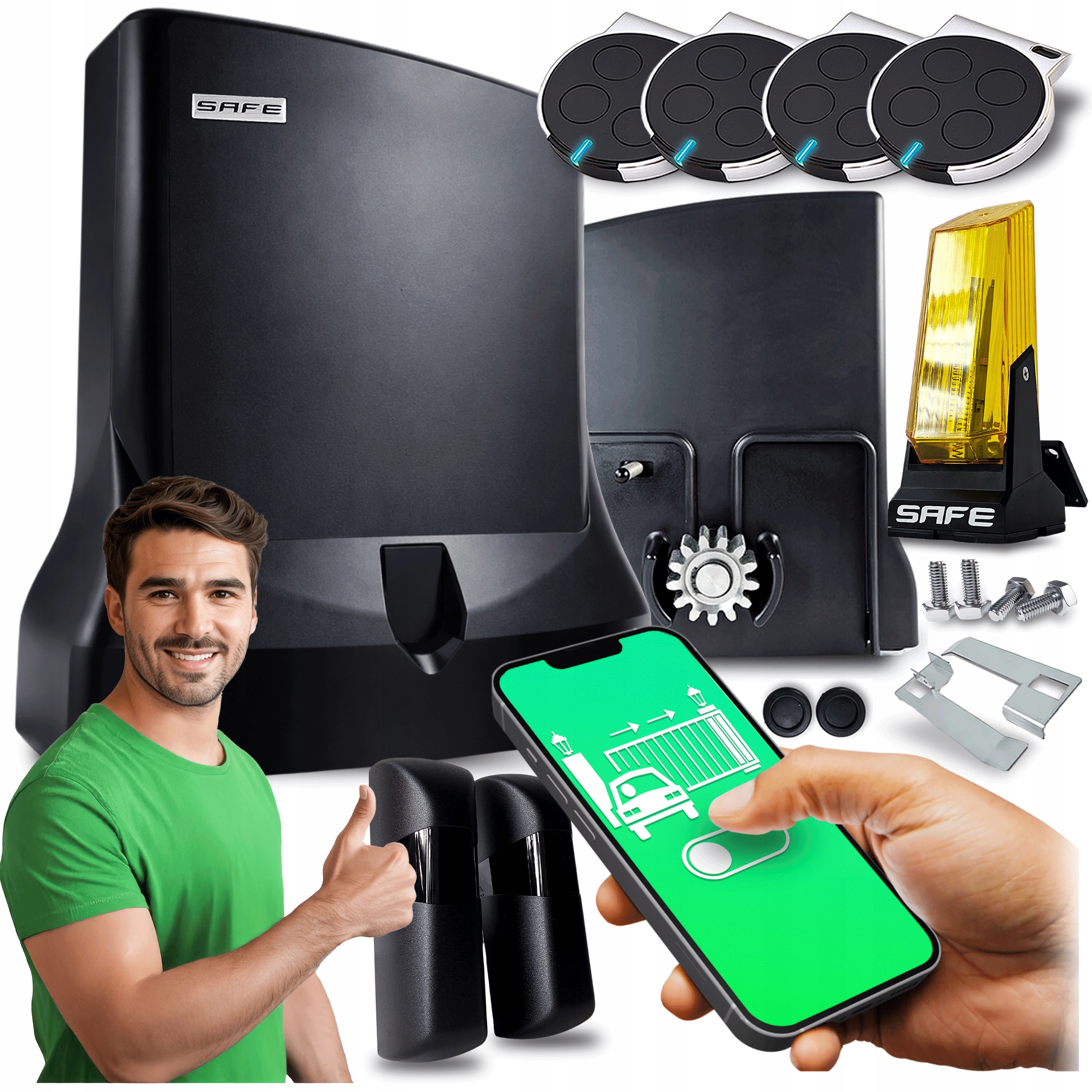 Pohon Pro Posuvné Brány Sada automatický pohon lampa 800 kg Wifi Supla