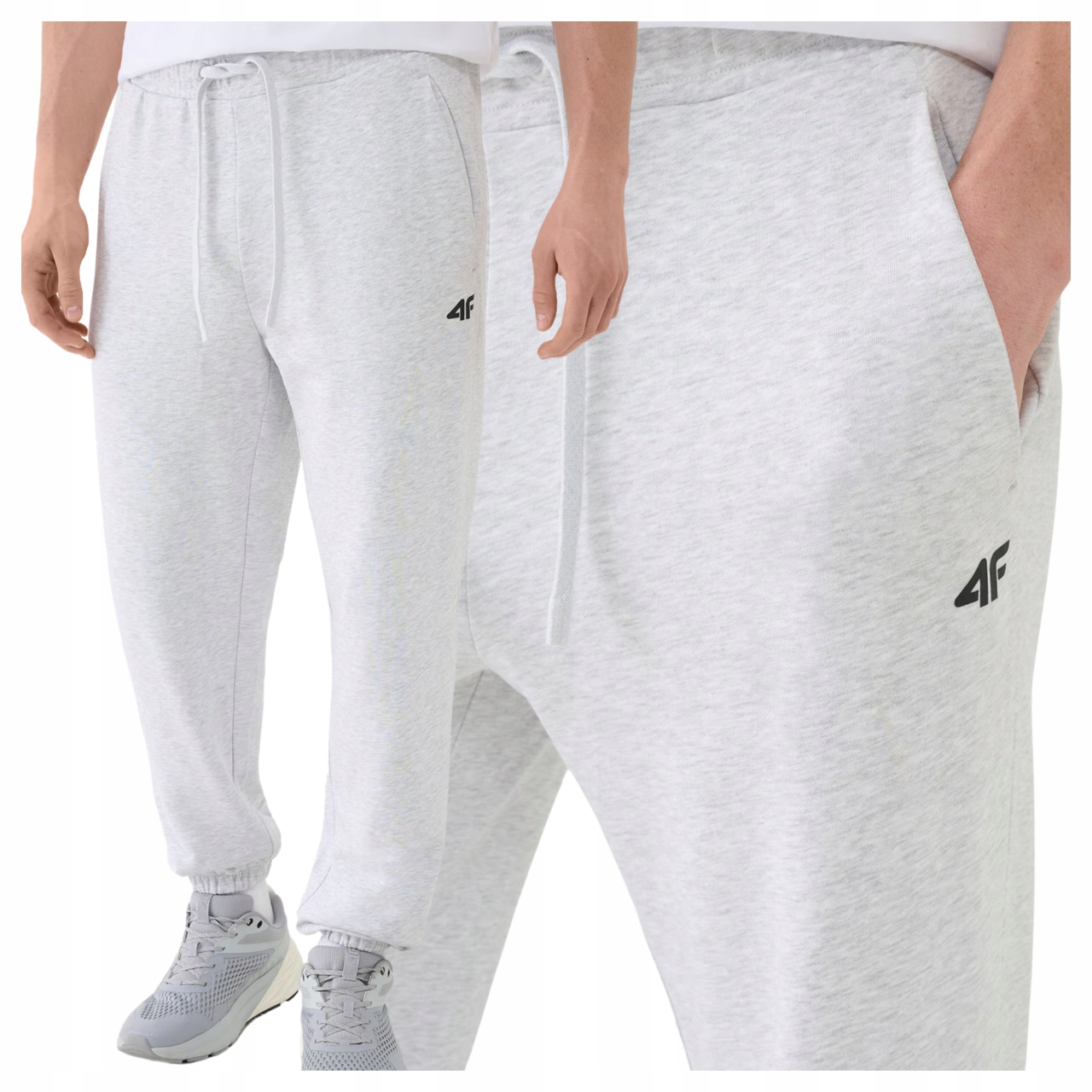 Pánské Teplákové Kalhoty 4F Joggery Bavlněné Dlouhé Šedé XL 2 kapsy