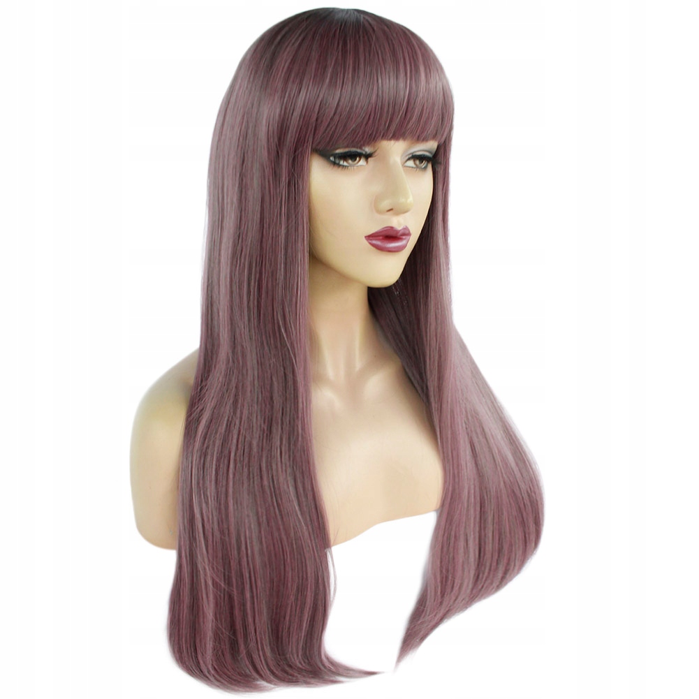 Fialová paruka Reina s ofinou