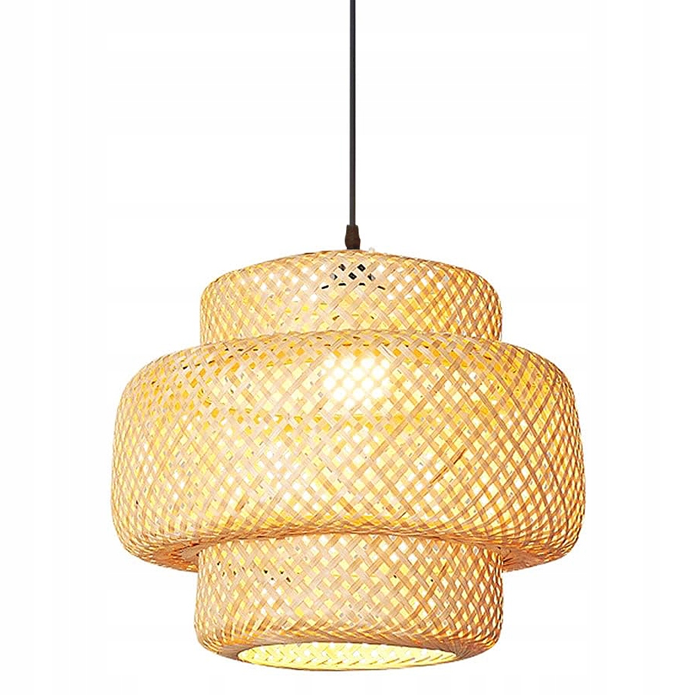 Závěsná Bambusová Lampa E27 Boho Pletená