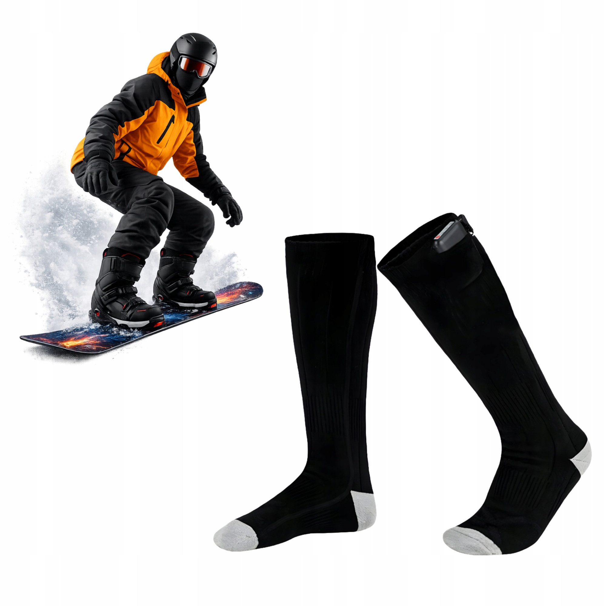 Podgrzewane Skarpety Elektryczne Termiczne Ogrzewacze Stóp Skarpetki Ciepłe