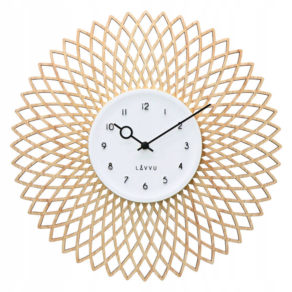Efektné Prelamované Drevené Nástenné Hodiny Lavvu LCS4100, priemer 38 cm