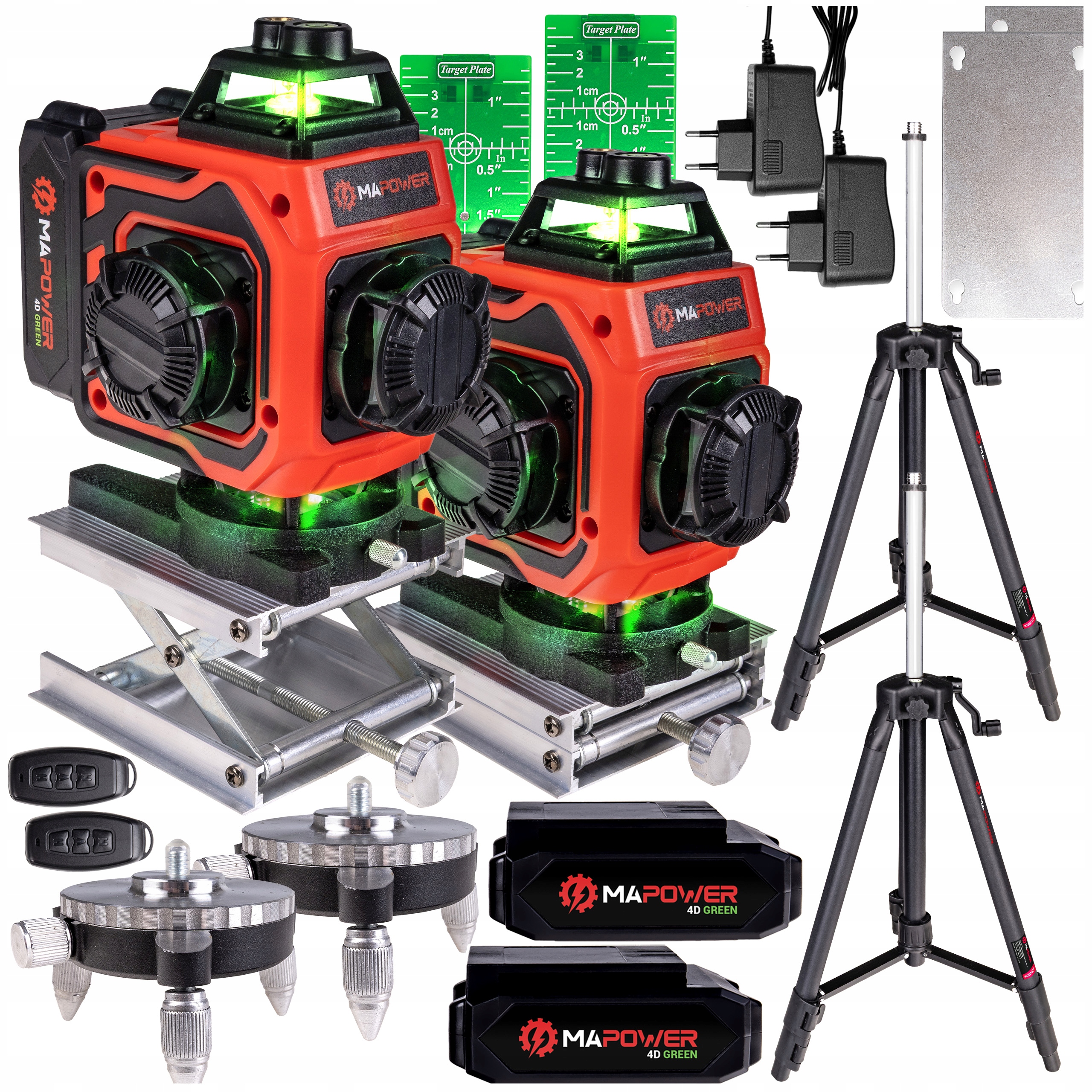 Křížový Laser Laserová Vodováha 4D Rovinná Zelená Stativ 120 CM
