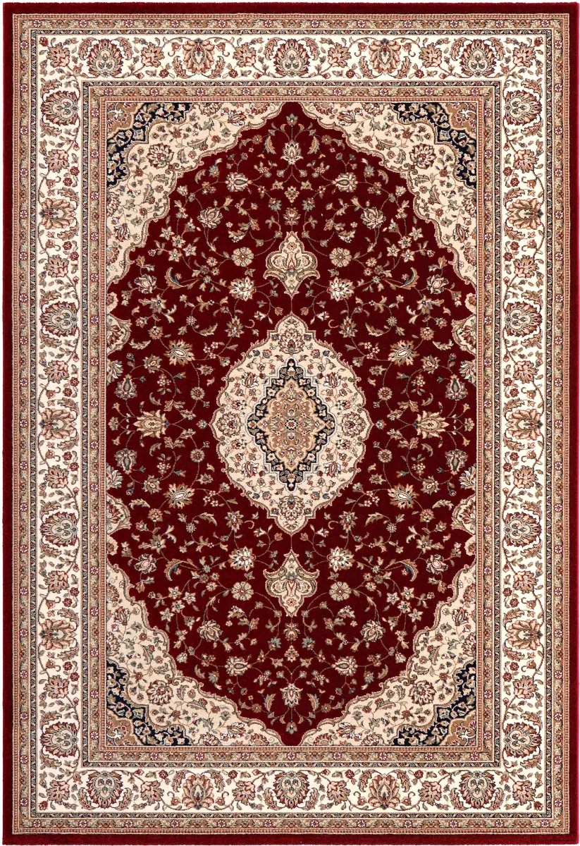 Tradičný koberec do obývačky 160 x 230 cm, klasický krémovočervený vzor