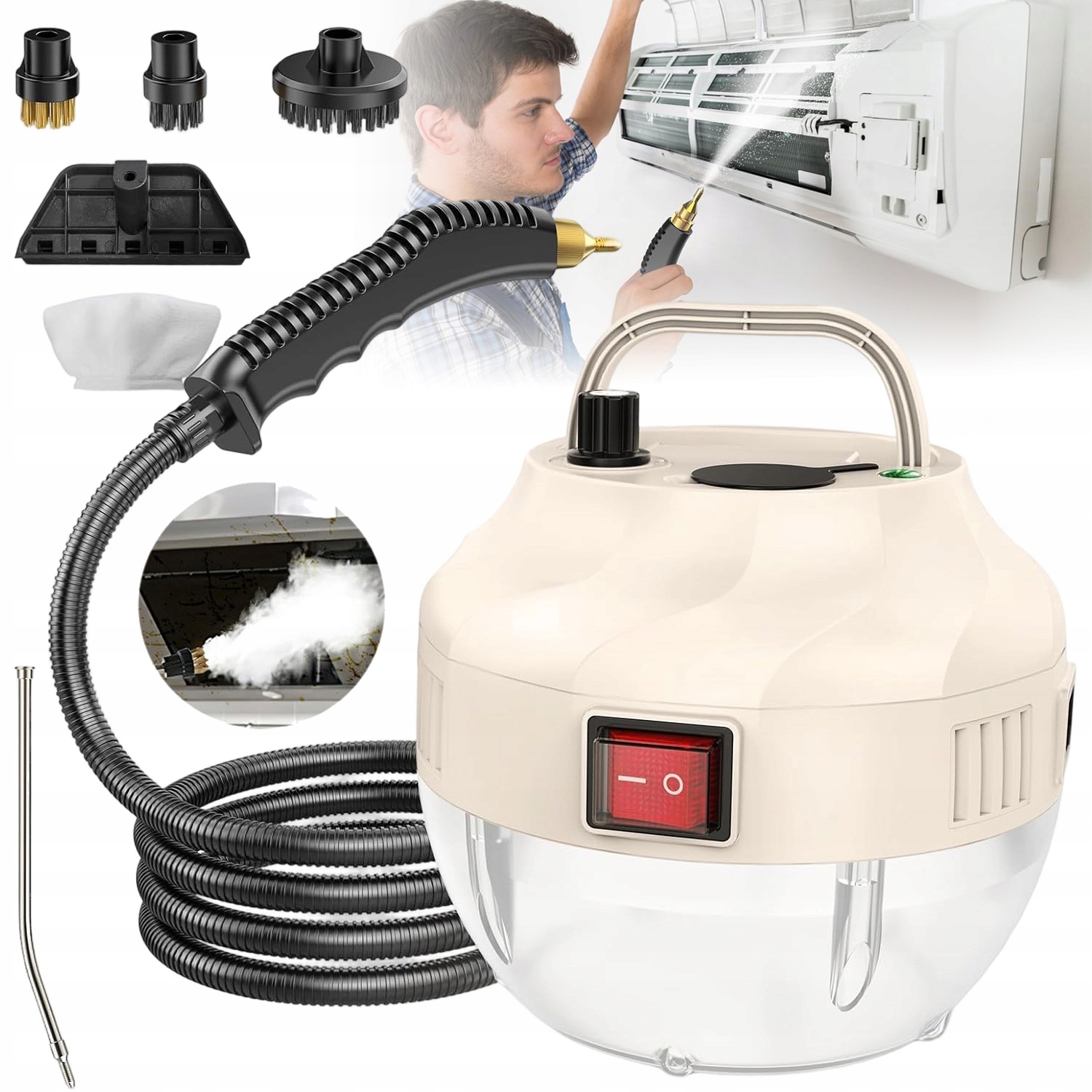 Výkonný Multifunkční Vysokotlaký Parní Čistič 1500 W 1000 ML