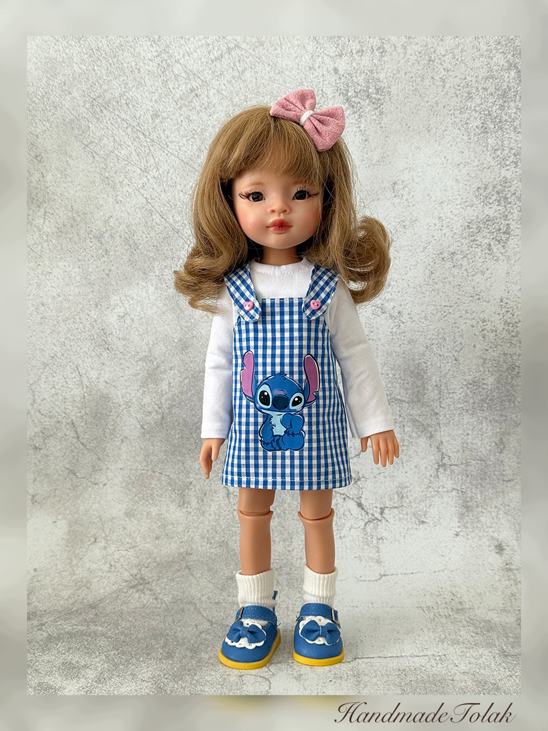 Oblečení pro panenky Paola Reina 32 cm amigas Košilka Sponka Šaty Handmade