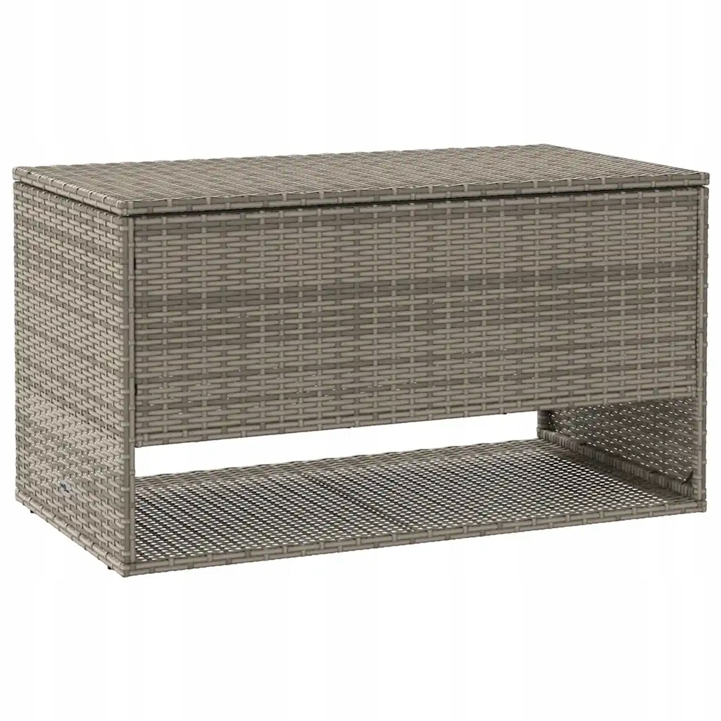 Skříňka na polštáře 100x55x55,5 cm šedá s Pe ratanem a lakovanou ocelí