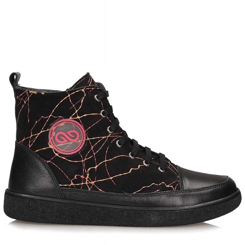 Stylové černé kotníkové boty tenisky s zateplením Toscanio Gm 9614 39
