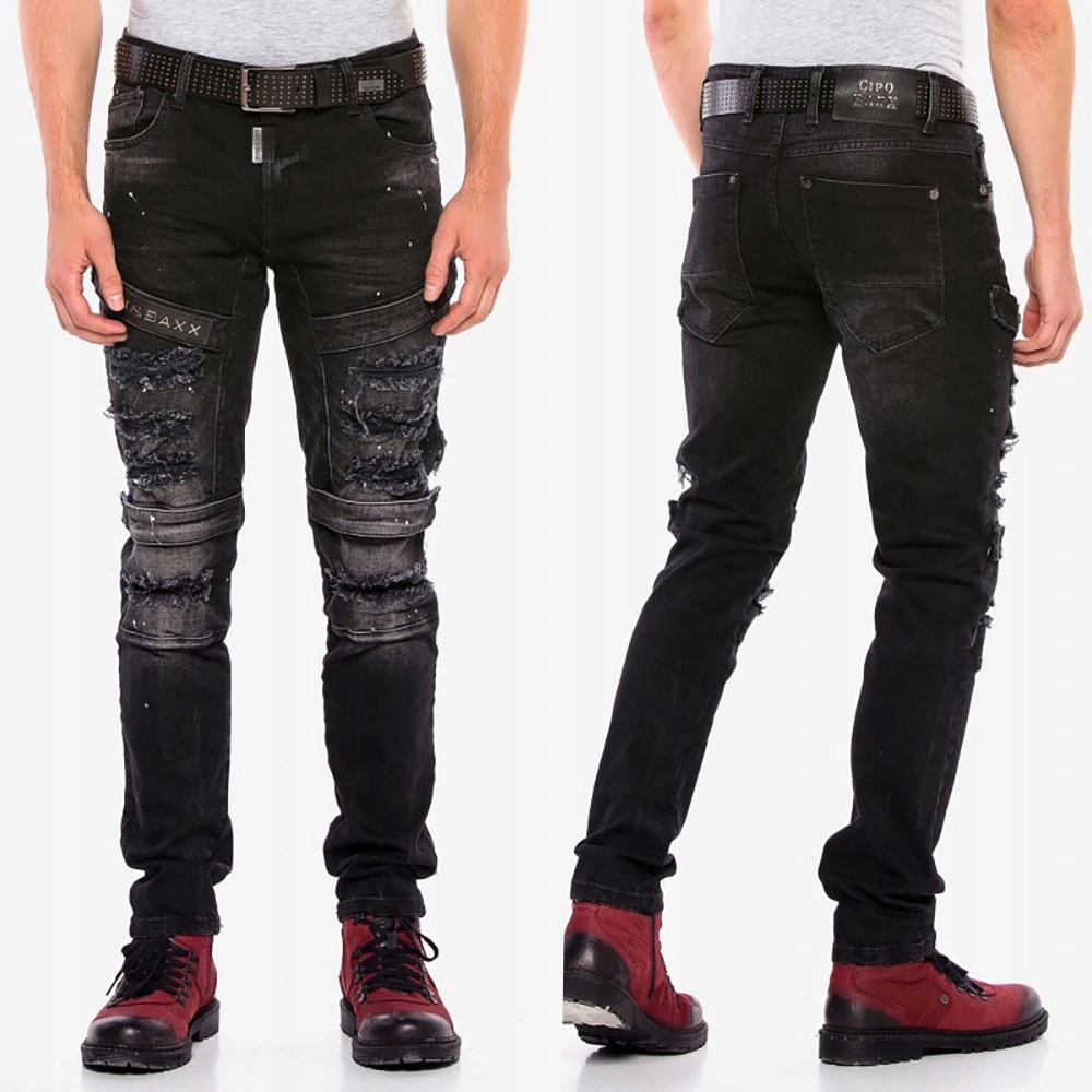 Cipo & Baxx kalhoty pánské CD555 L:32 black slim fit černá 42