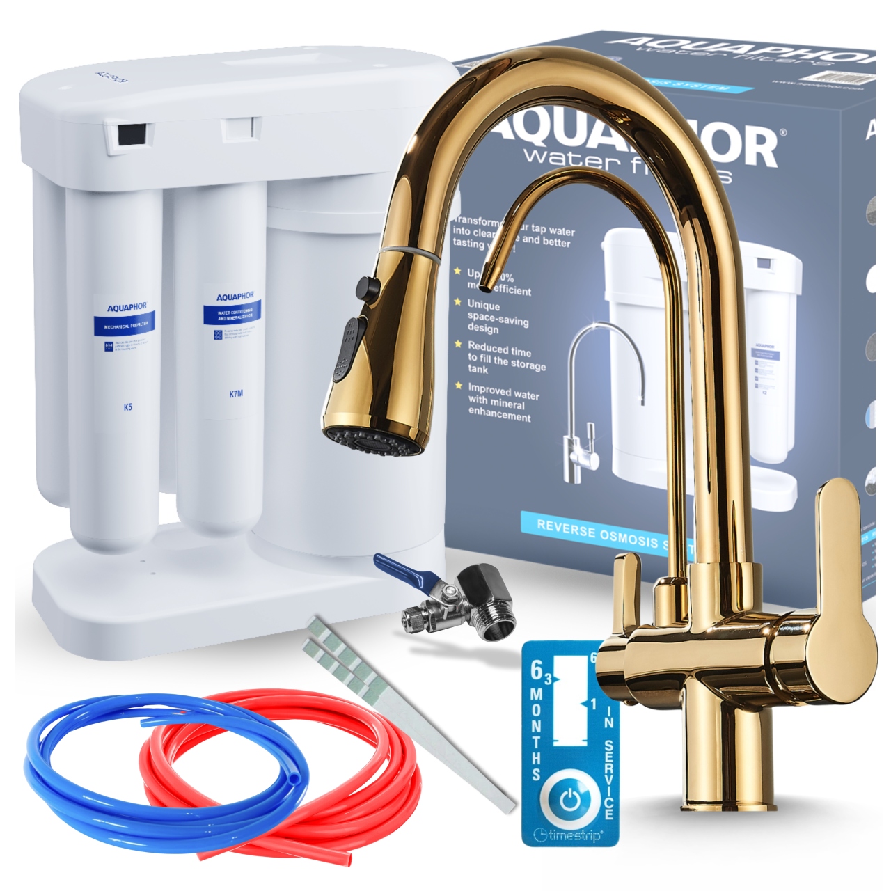 Kuchynský Kohútik S Vyťahovacím Výtokom A Vodný Filter, Obrátená Osmóza